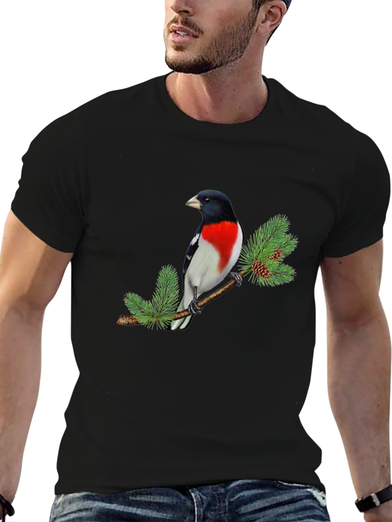 Rose-Breasted Grosbeak Bird Graphic Tee