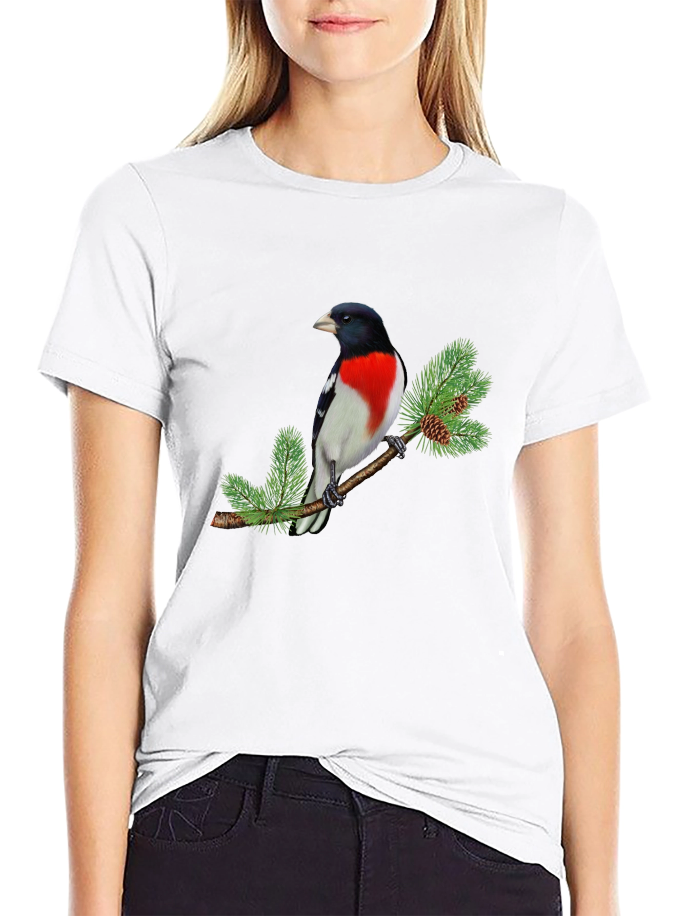 Rose-Breasted Grosbeak Bird Graphic Tee