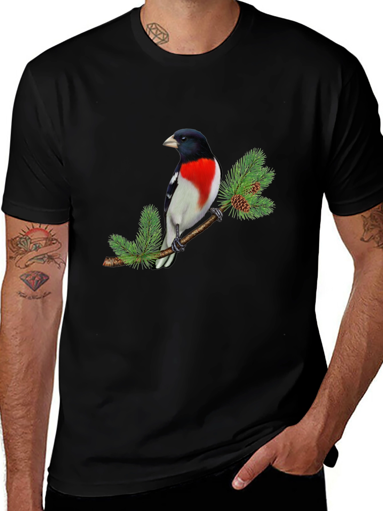 Rose-Breasted Grosbeak Bird Graphic Tee
