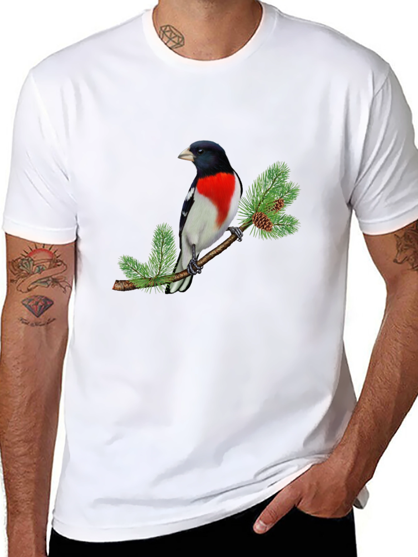 Rose-Breasted Grosbeak Bird Graphic Tee