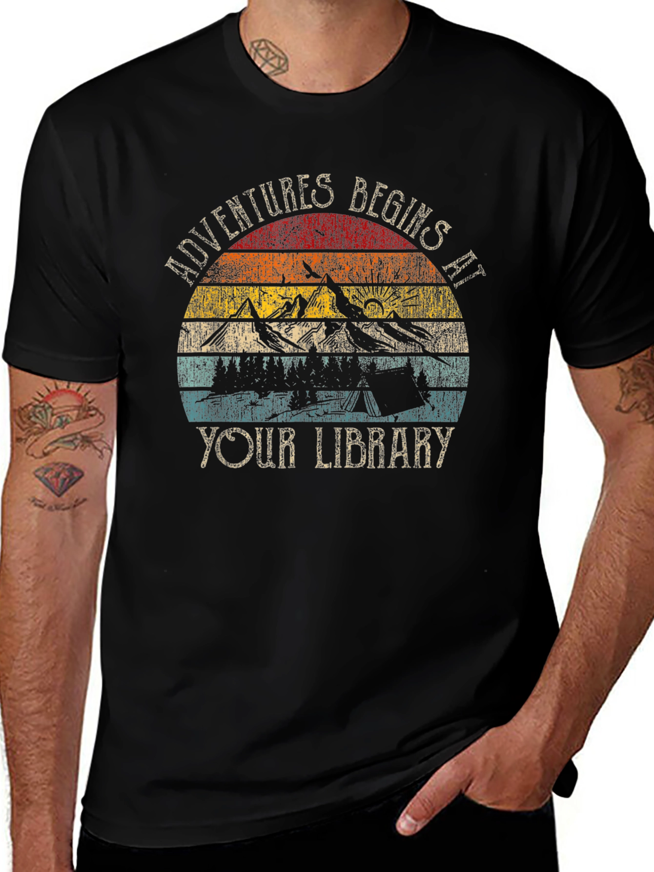 Adventure Begins at Your Library Graphic Tee