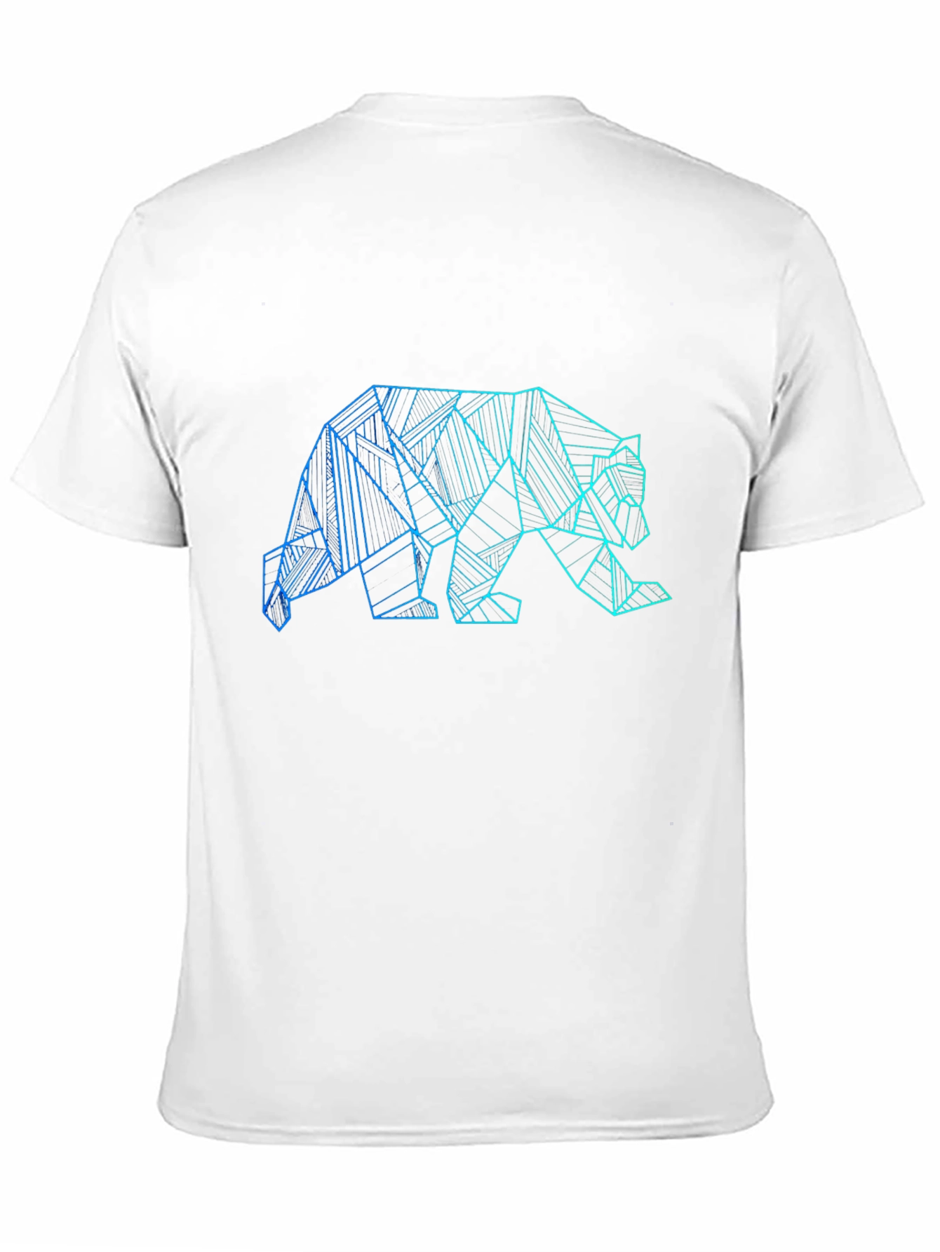 Geometric Bear Graphic Print Black T-Shirt