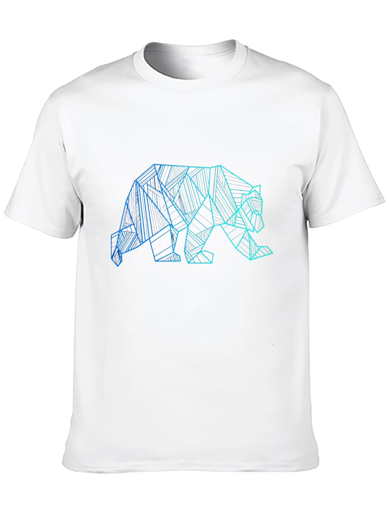 Geometric Bear Graphic Print Black T-Shirt