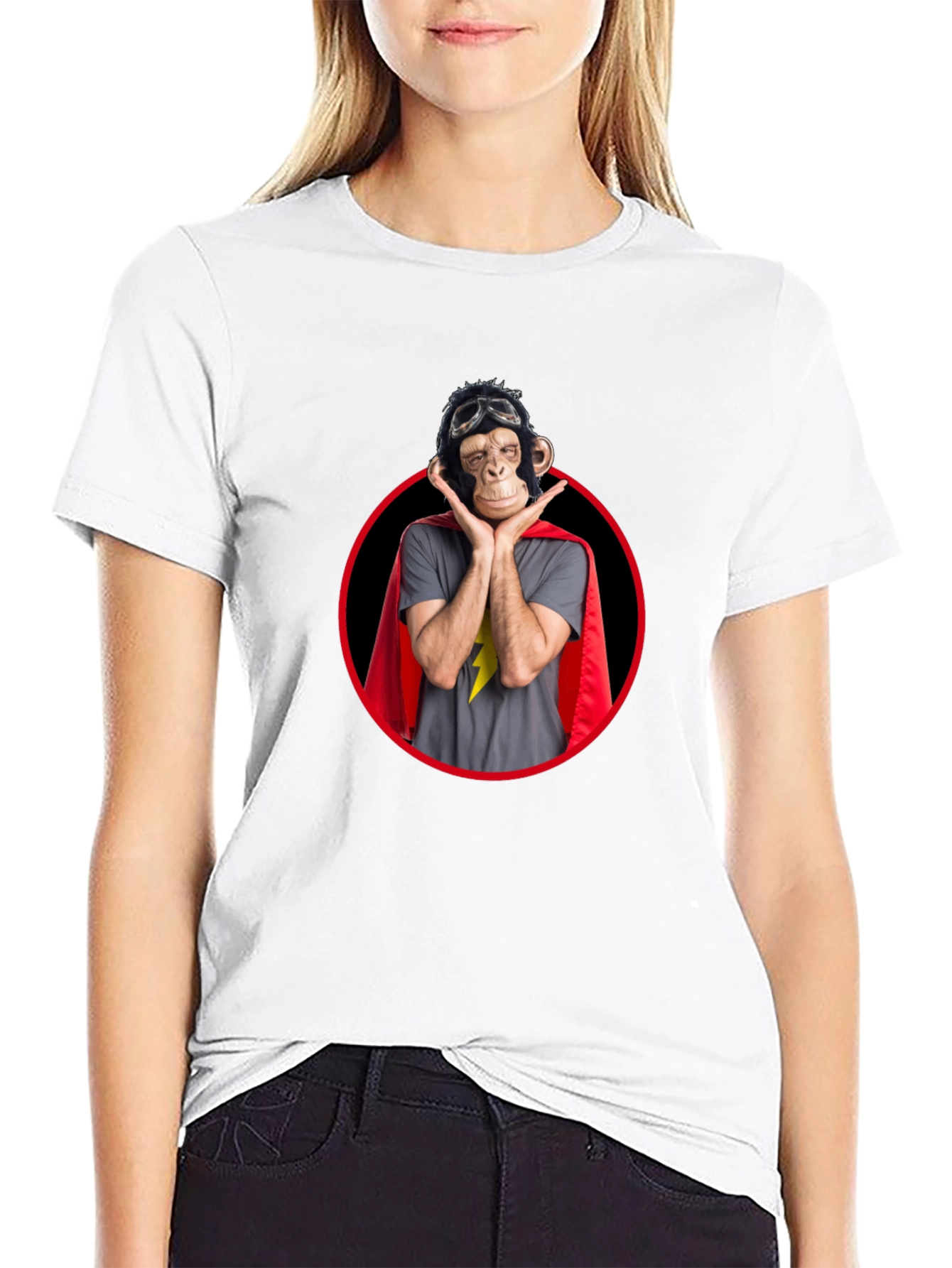 Funny Monkey Superhero Graphic Tee