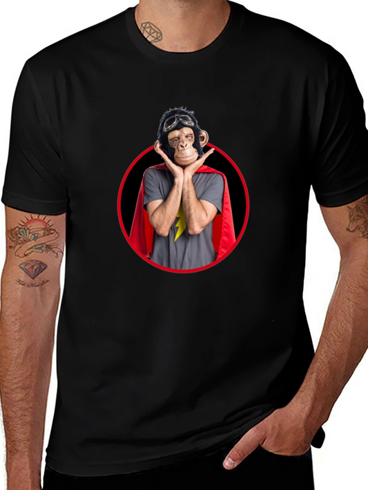Funny Monkey Superhero Graphic Tee