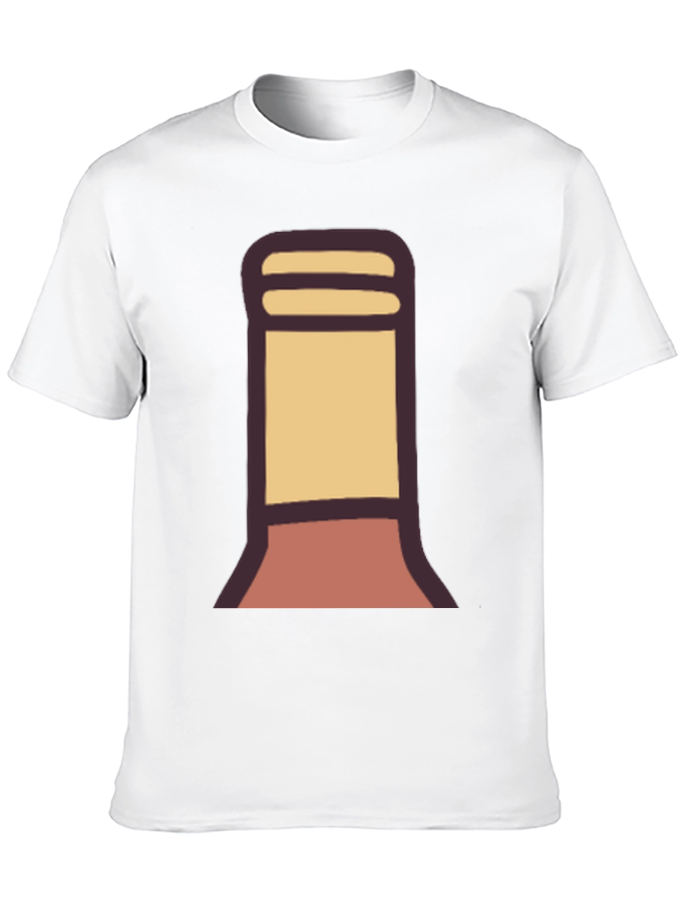 Stylized Bottle Graphic Tee - Black Cotton Blend