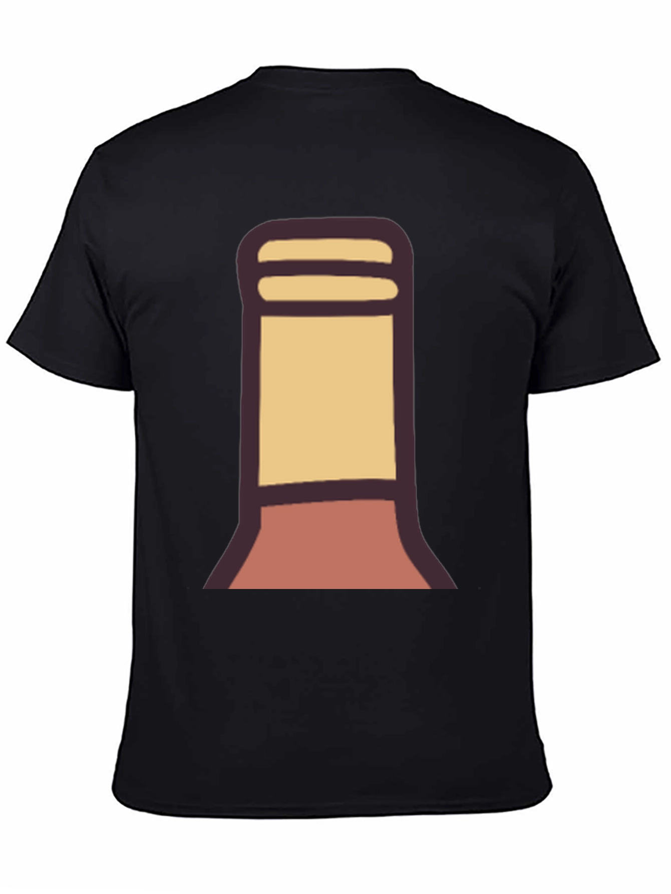 Stylized Bottle Graphic Tee - Black Cotton Blend