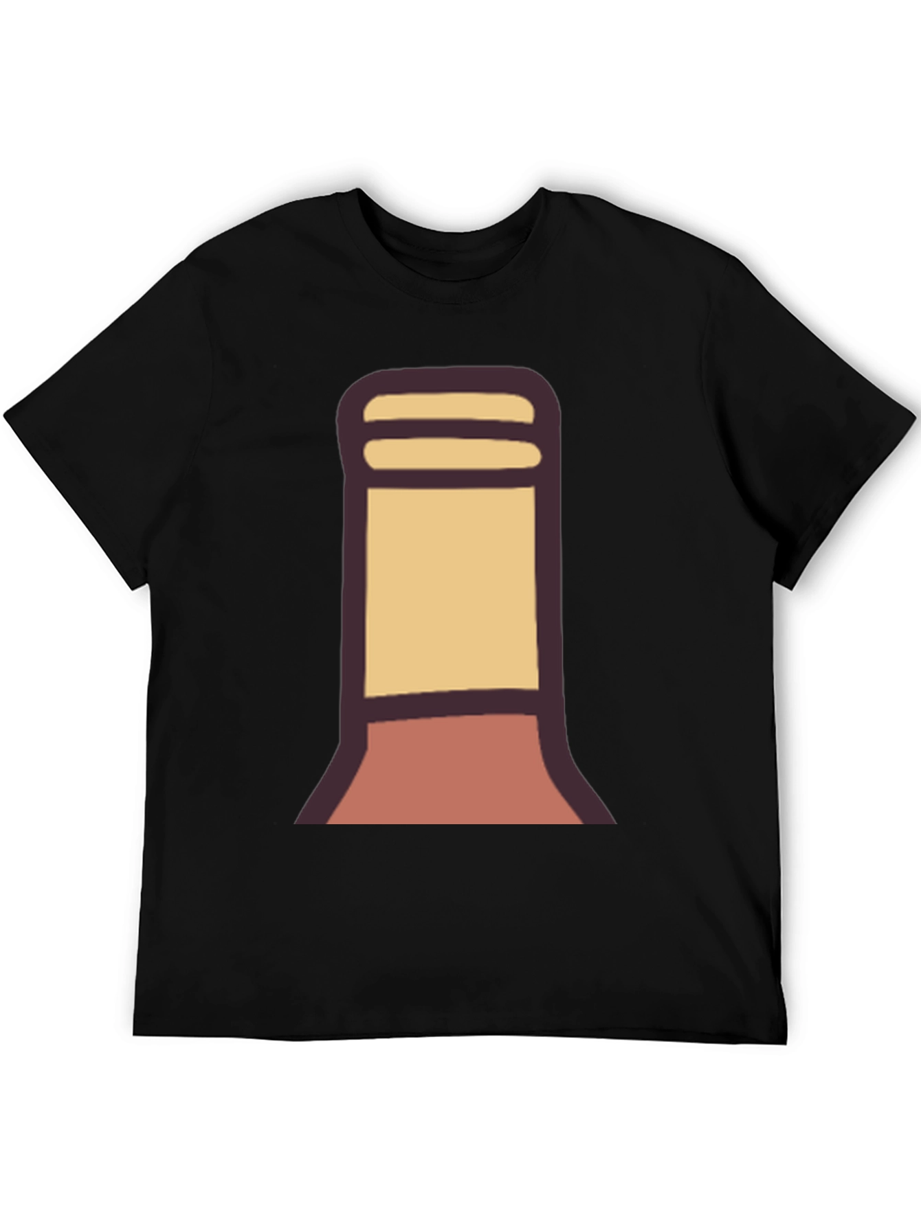 Stylized Bottle Graphic Tee - Black Cotton Blend