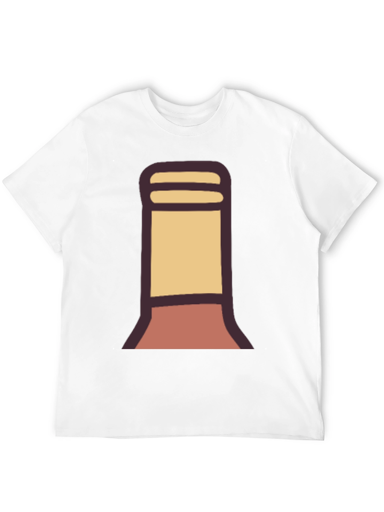 Stylized Bottle Graphic Tee - Black Cotton Blend