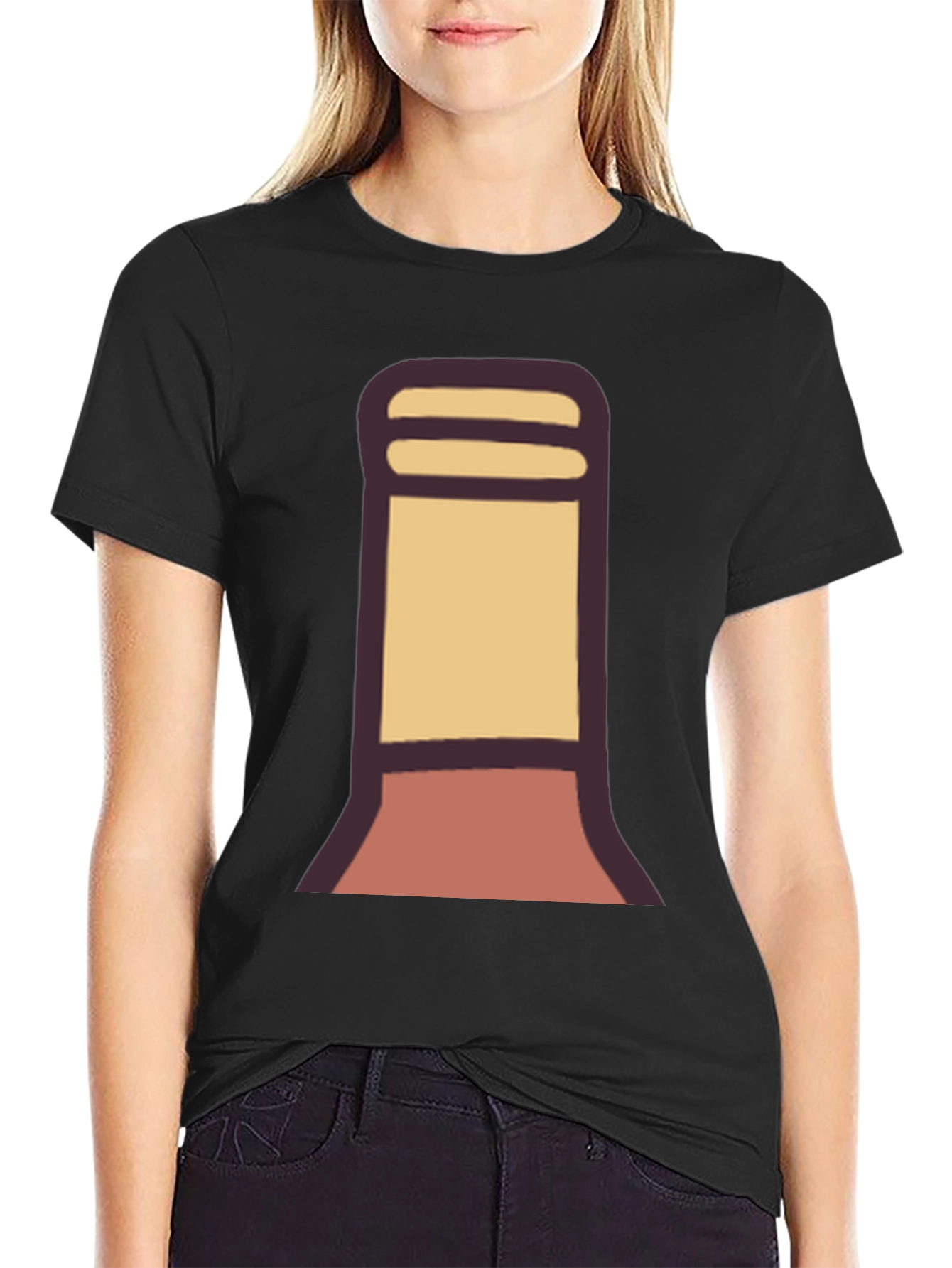Stylized Bottle Graphic Tee - Black Cotton Blend