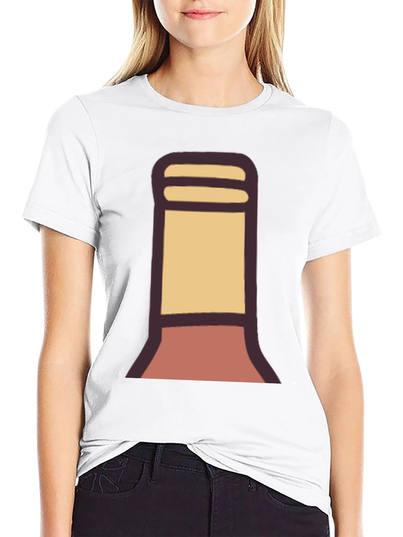 Stylized Bottle Graphic Tee - Black Cotton Blend