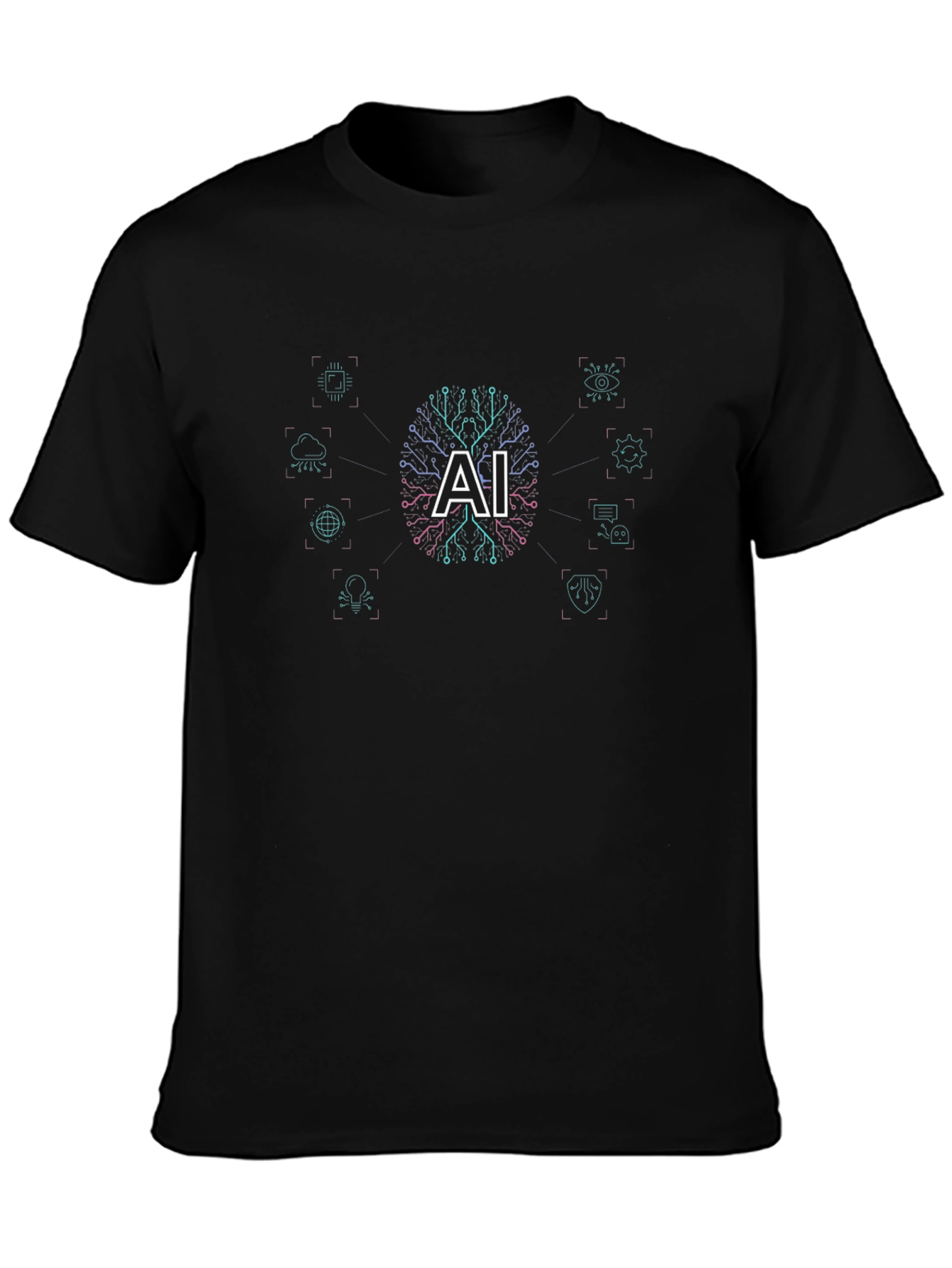 AI Brain Circuitry Graphic T-Shirt