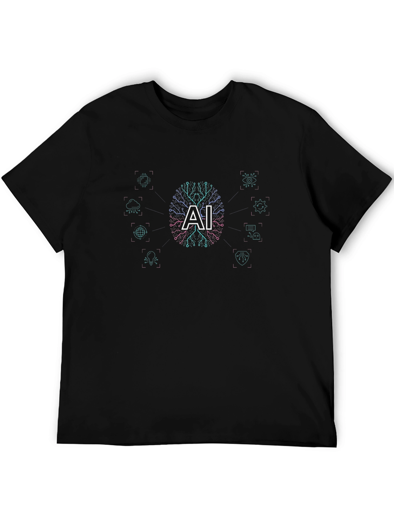 AI Brain Circuitry Graphic T-Shirt
