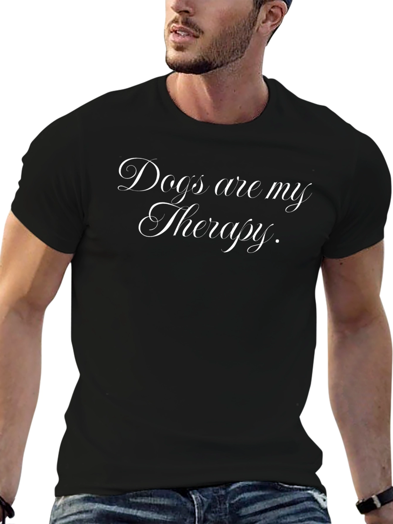 Dogs Are My Therapy T-Shirt – Funny Dog Lover Graphic Tee Gift