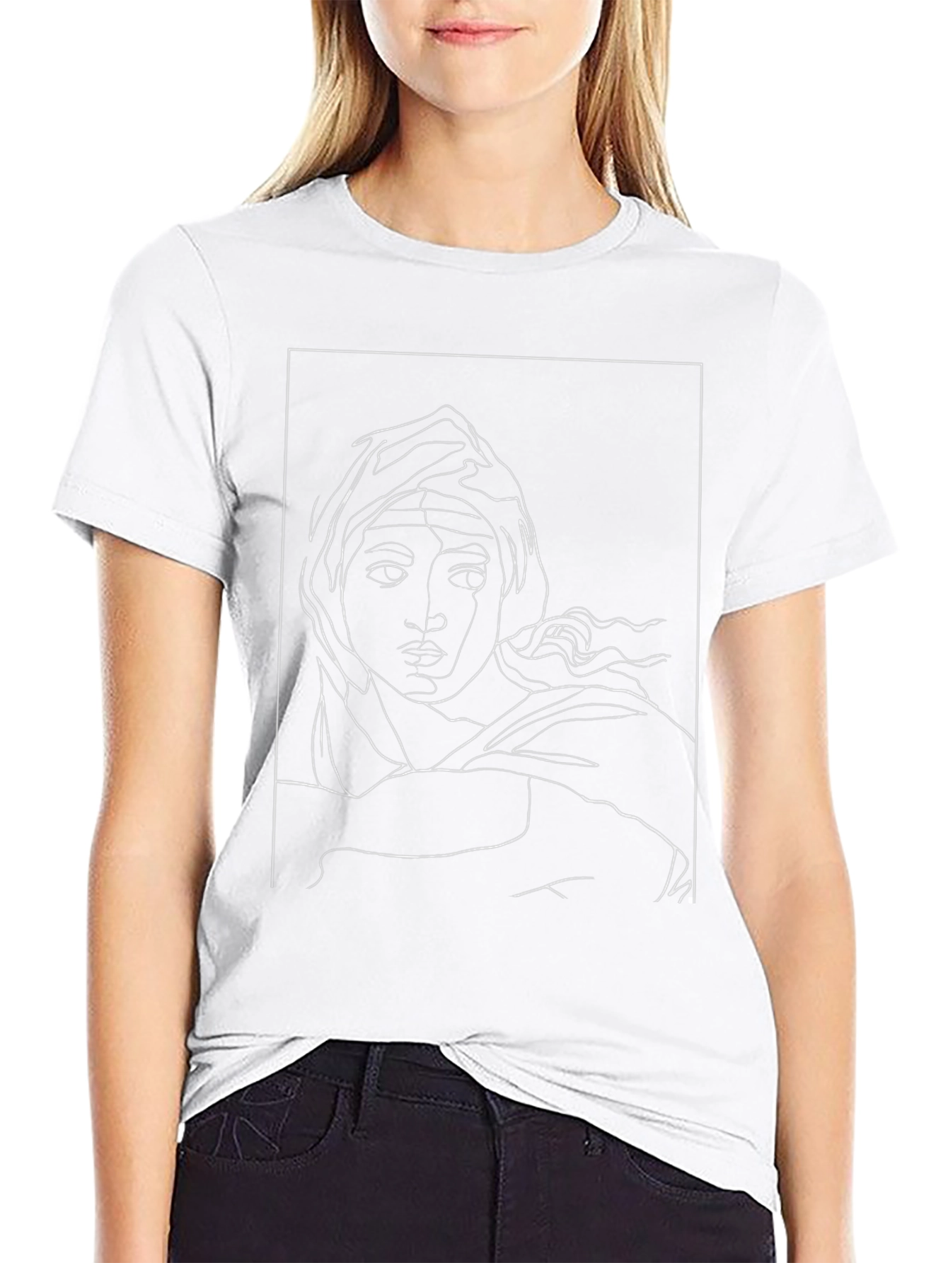 Abstract Line Art Portrait Tee
