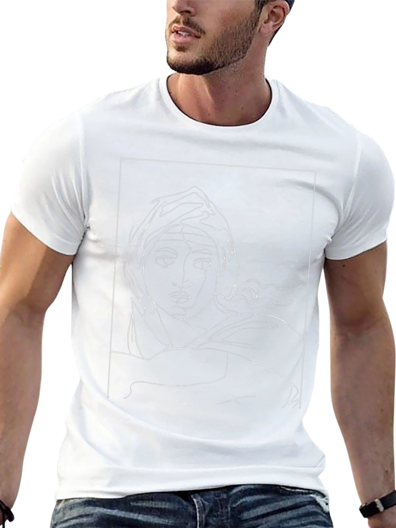 Abstract Line Art Portrait Tee