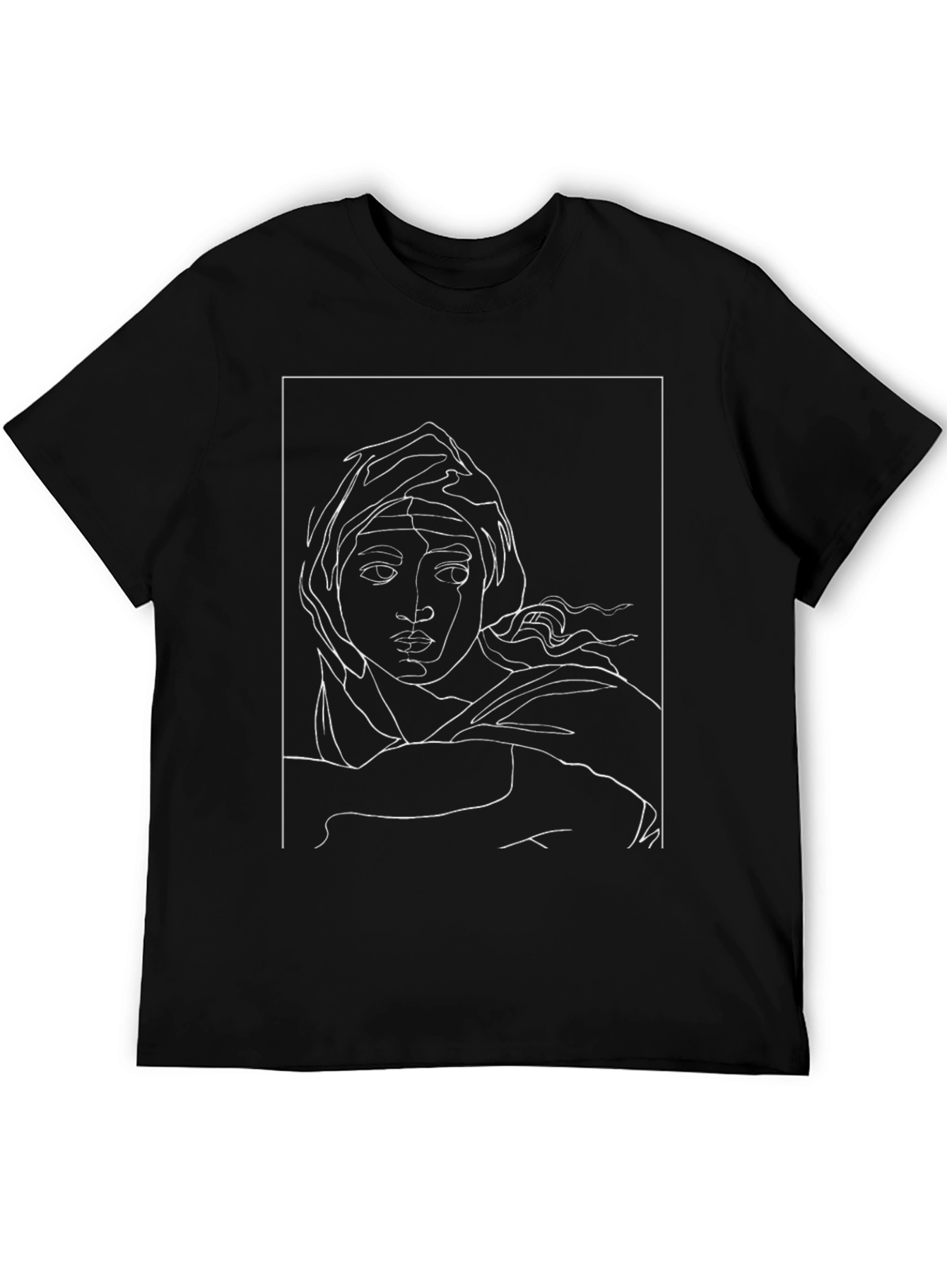 Abstract Line Art Portrait Tee