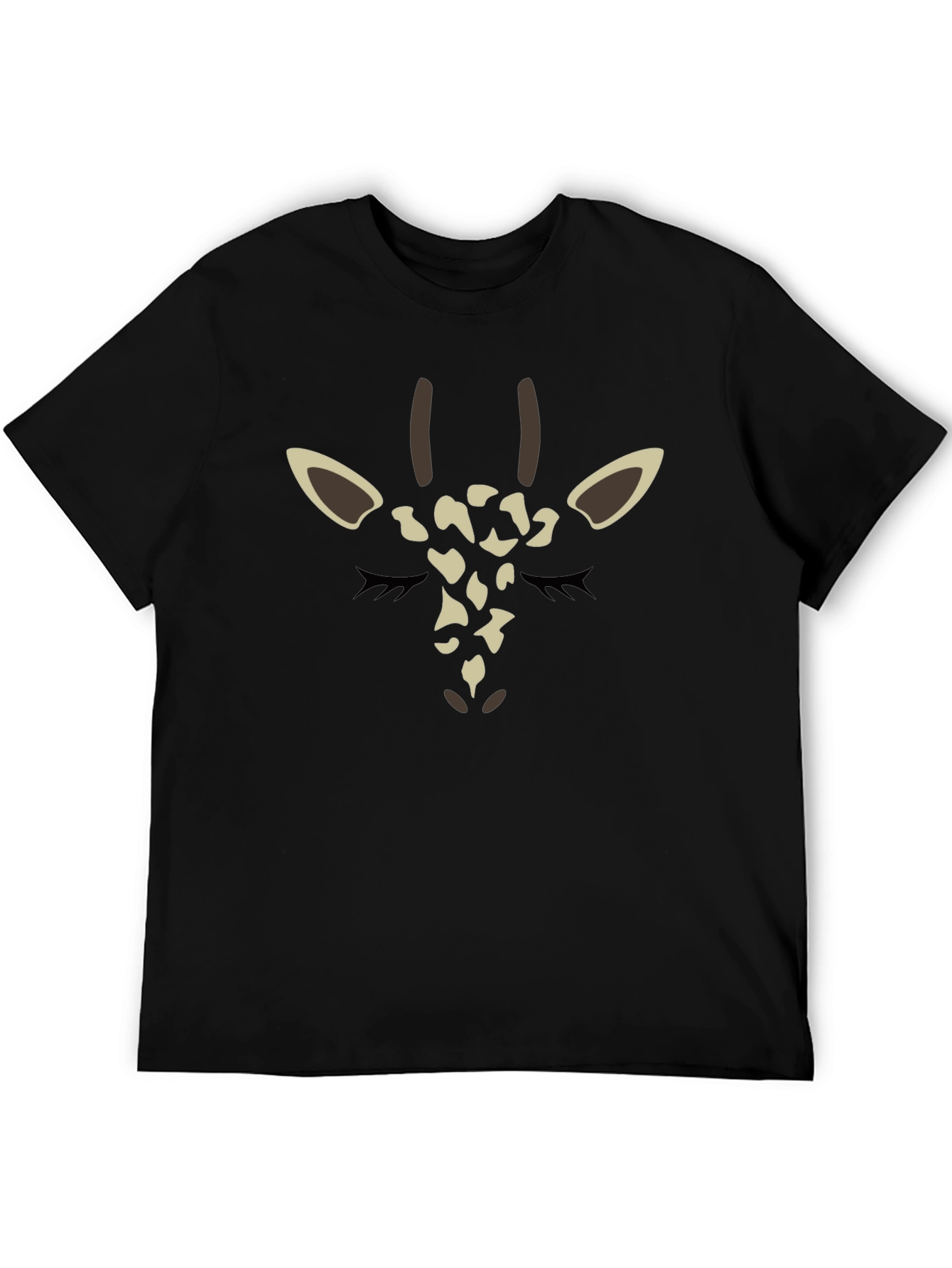Giraffe Face Graphic Tee - Black