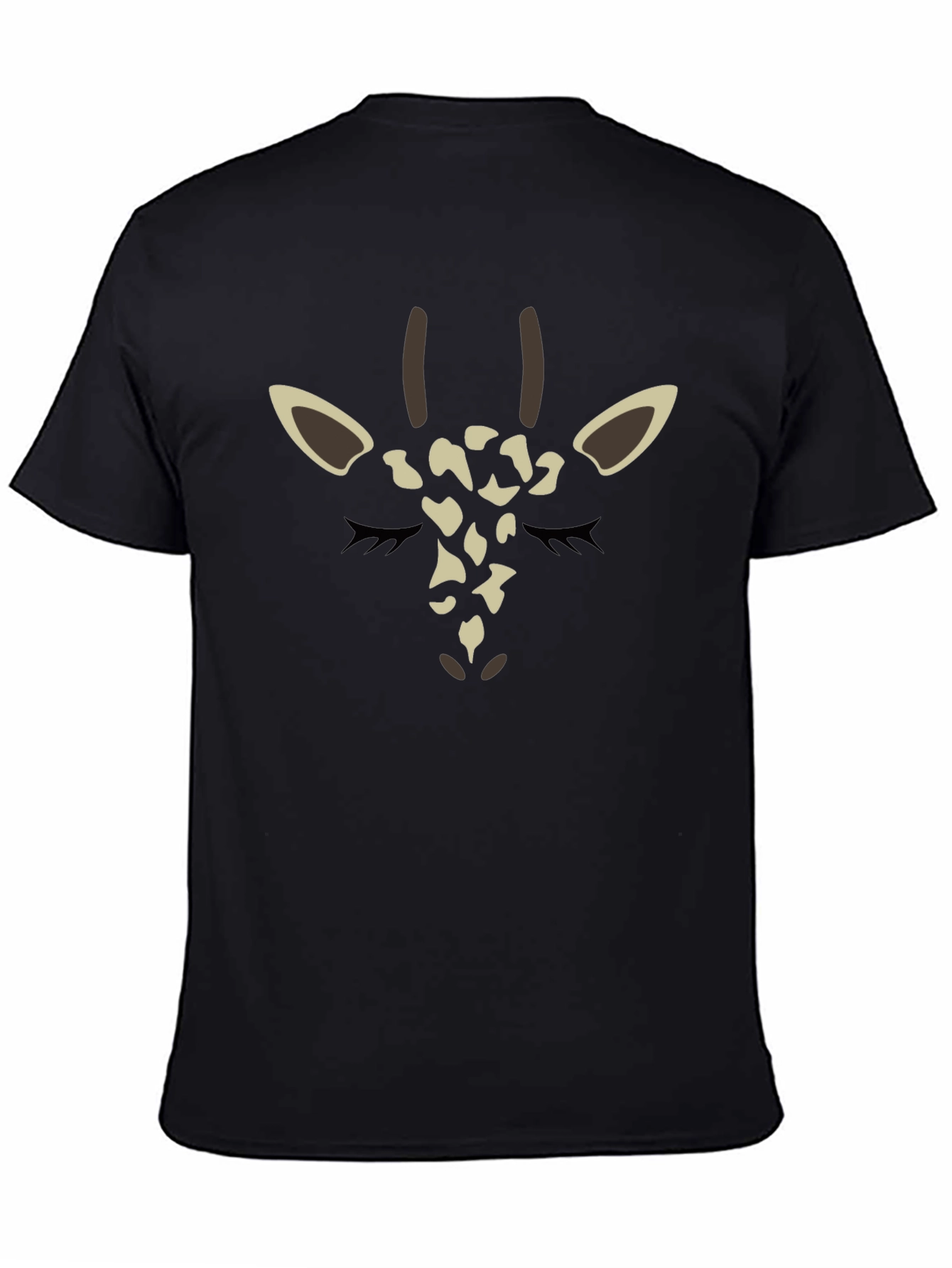 Giraffe Face Graphic Tee - Black