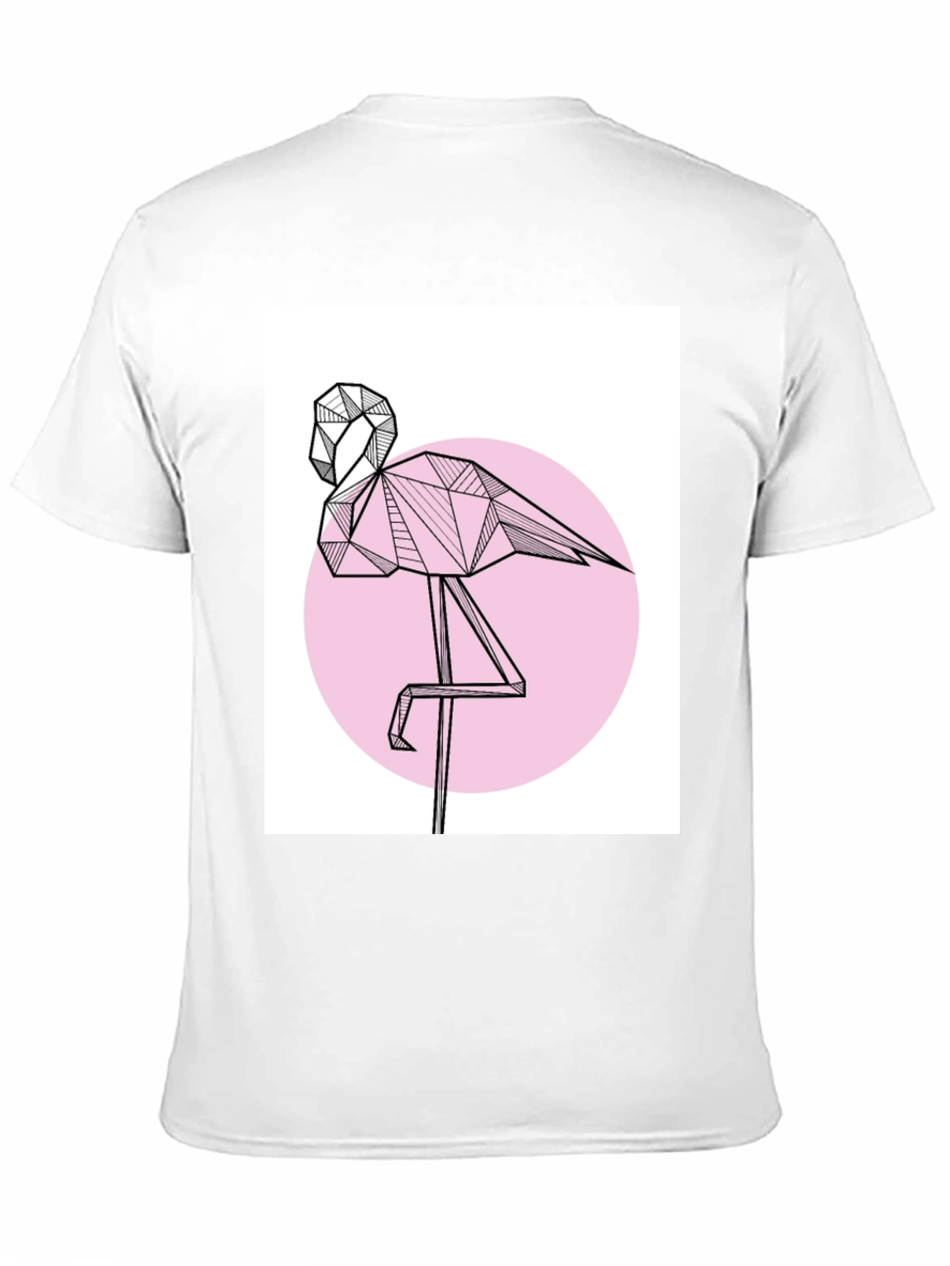 Geometric Flamingo Black T-Shirt