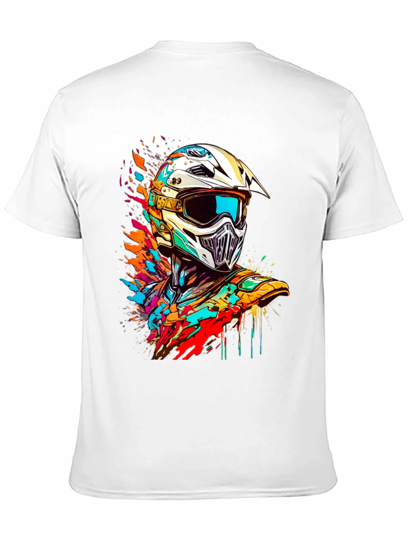 Vibrant Motocross Helmet Graphic Tee