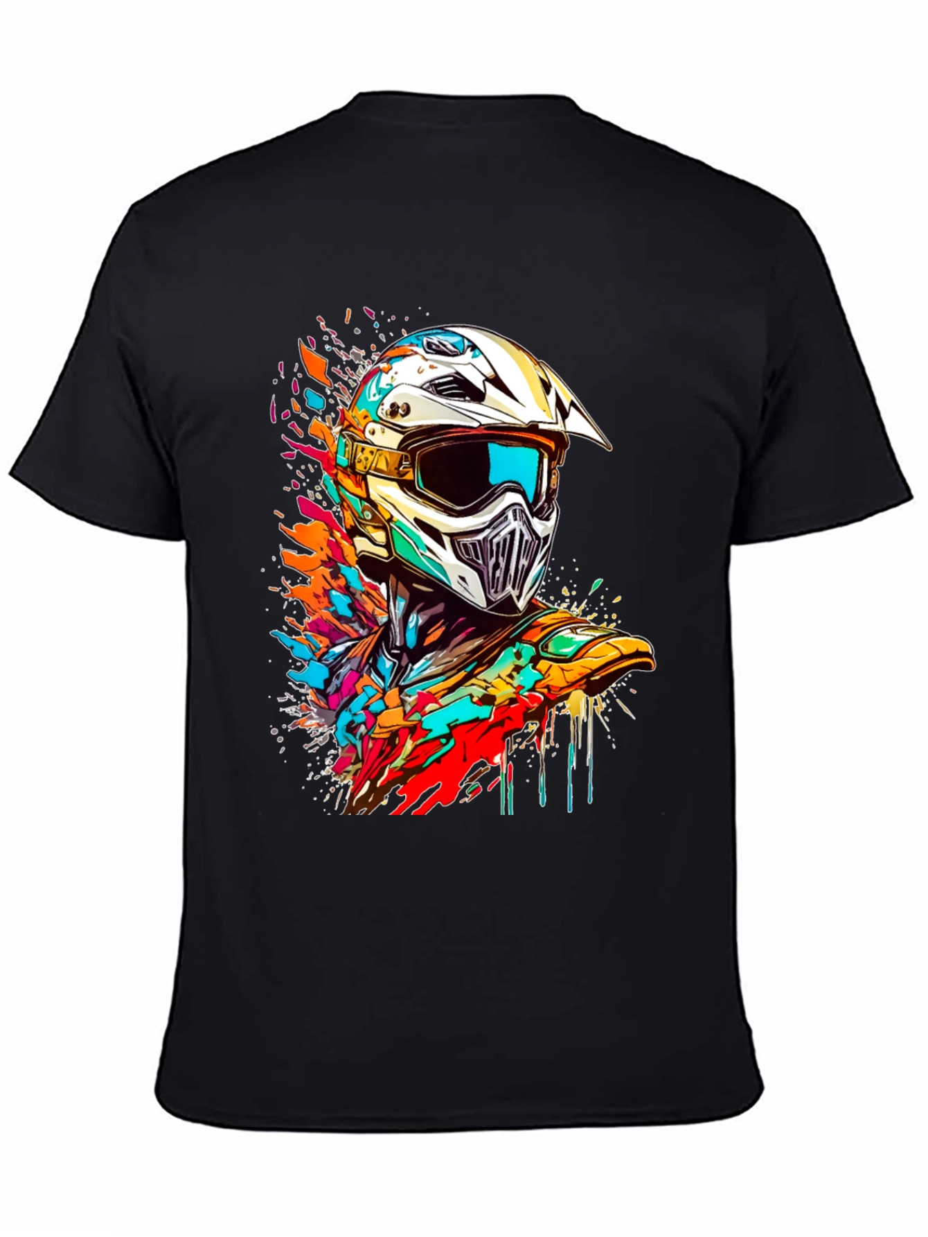 Vibrant Motocross Helmet Graphic Tee