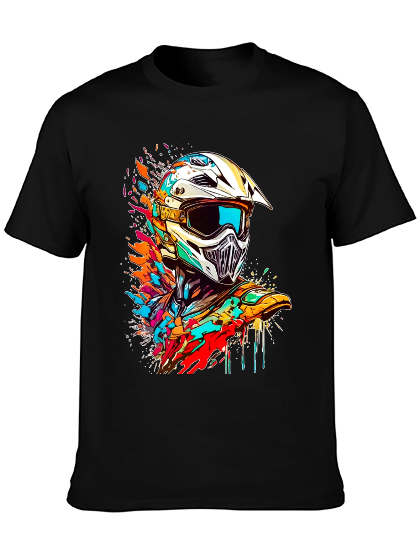 Vibrant Motocross Helmet Graphic Tee