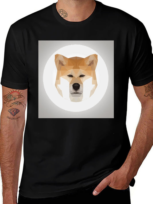 Geometric Shiba Inu Graphic T-Shirt - Modern Dog Lover Tee