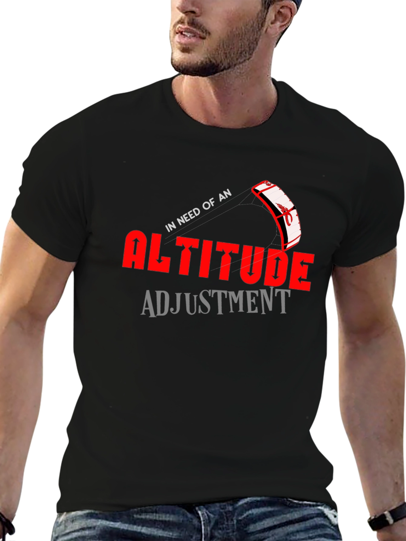 Altitude Adjustment Graphic T-Shirt Kiteboarding Design