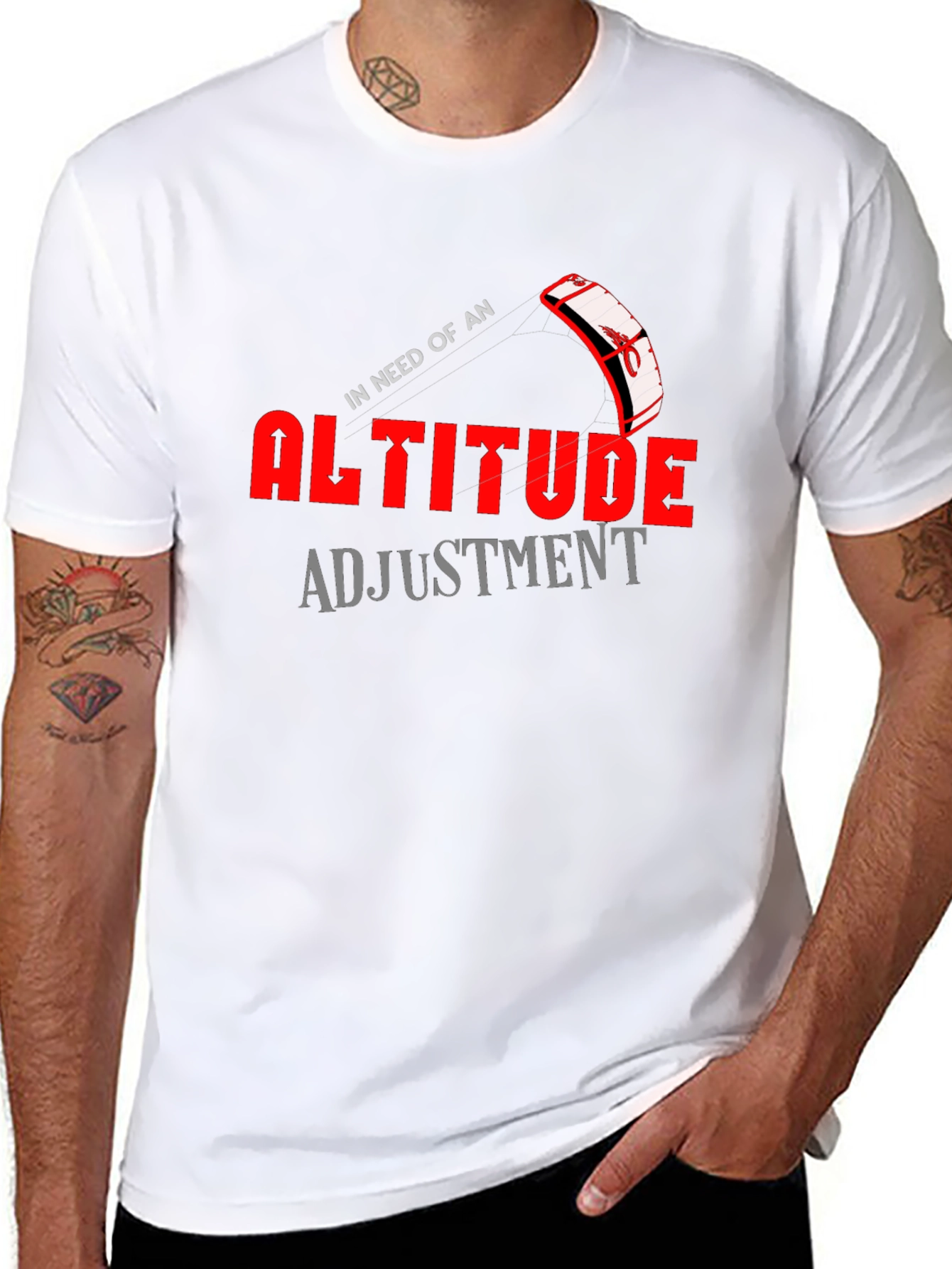 Altitude Adjustment Graphic T-Shirt Kiteboarding Design