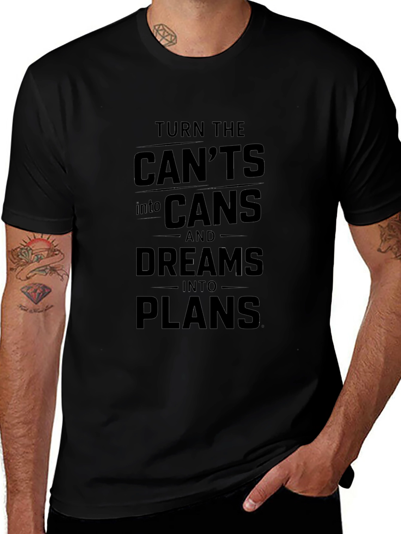 Inspirational Graphic T-Shirt - Dreams into Plans