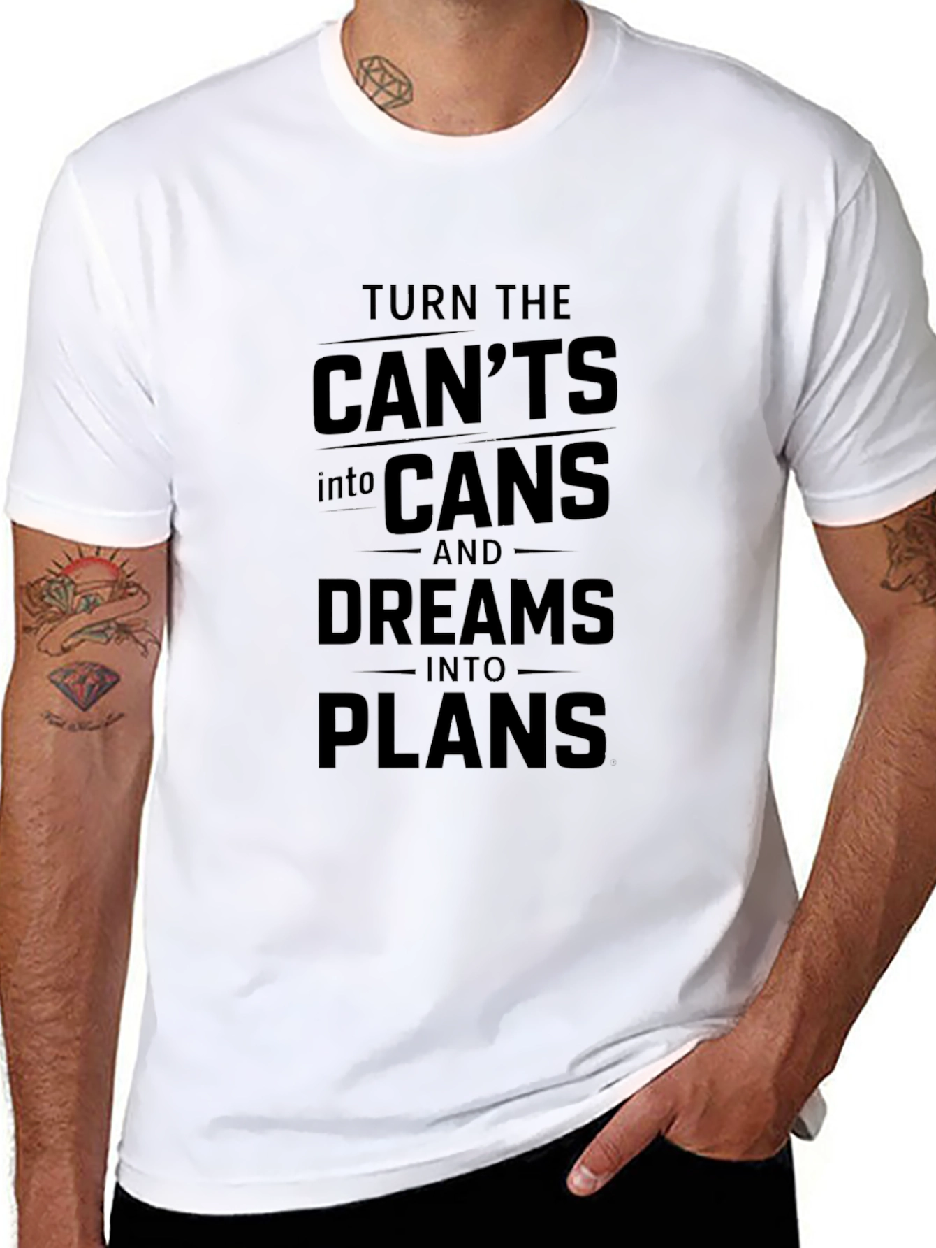 Inspirational Graphic T-Shirt - Dreams into Plans