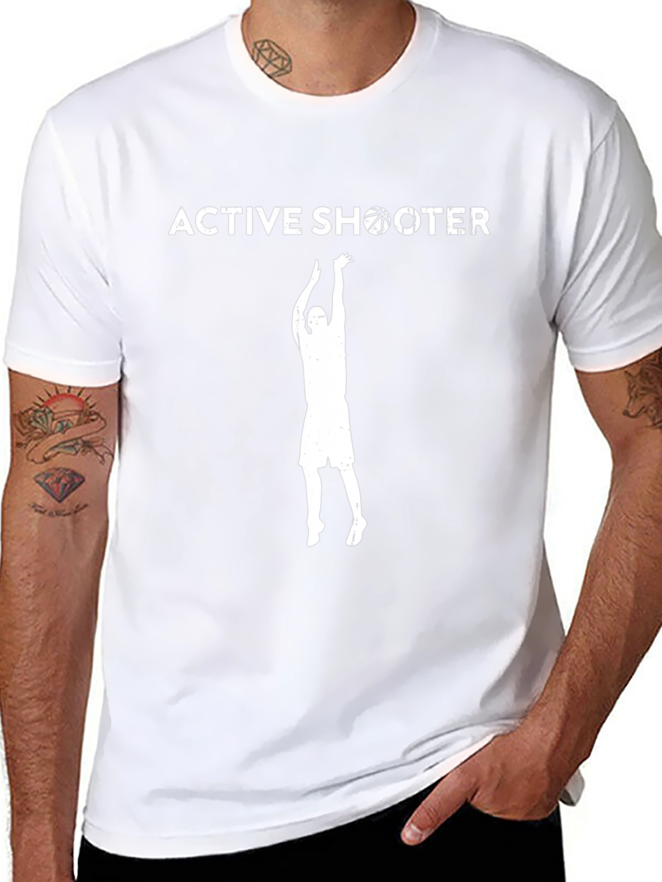 Active Shooter Graphic T-Shirt - Basketball Fan Apparel