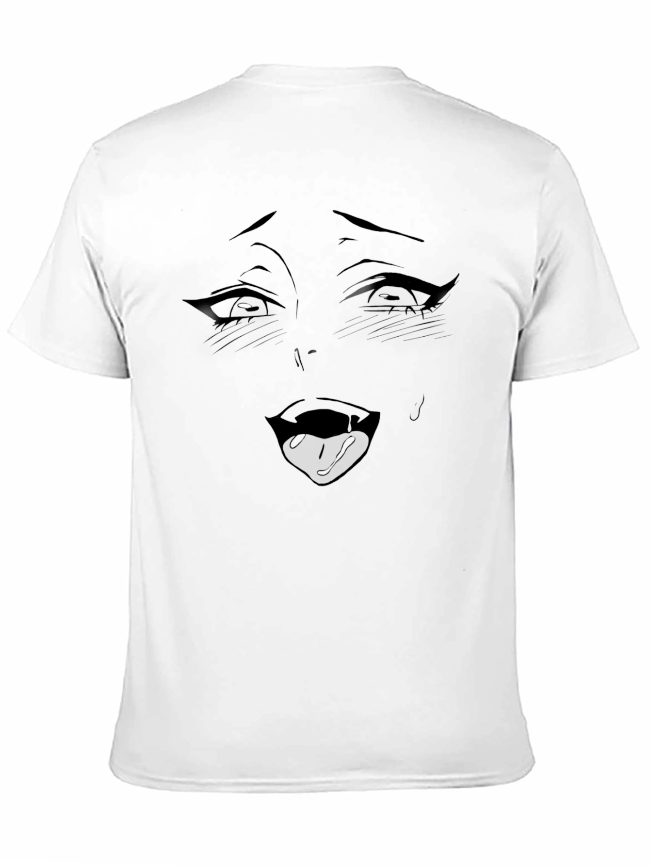 Ahegao Anime Face Black T-Shirt