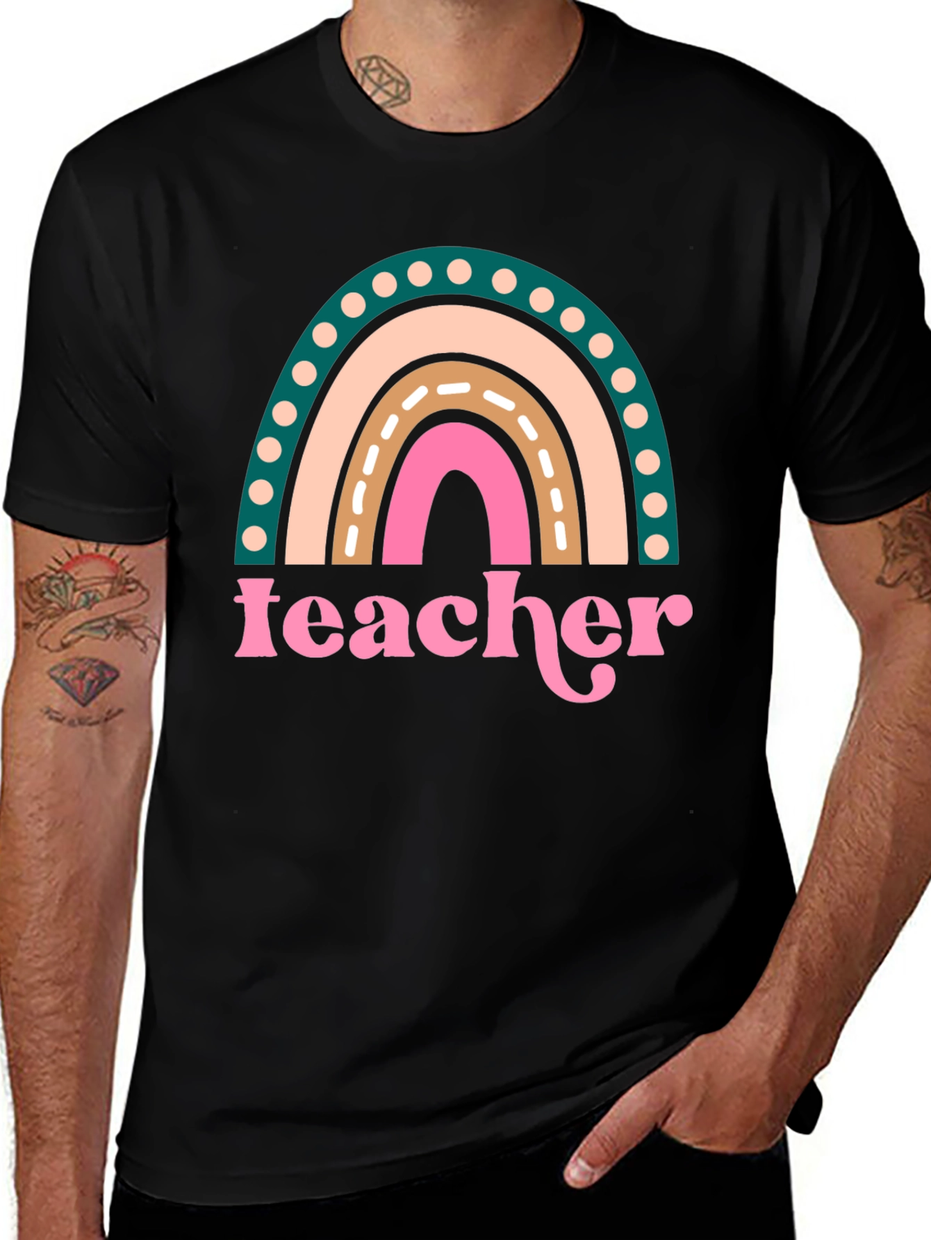 Teacher Rainbow T-Shirt - Cute Educator Tee