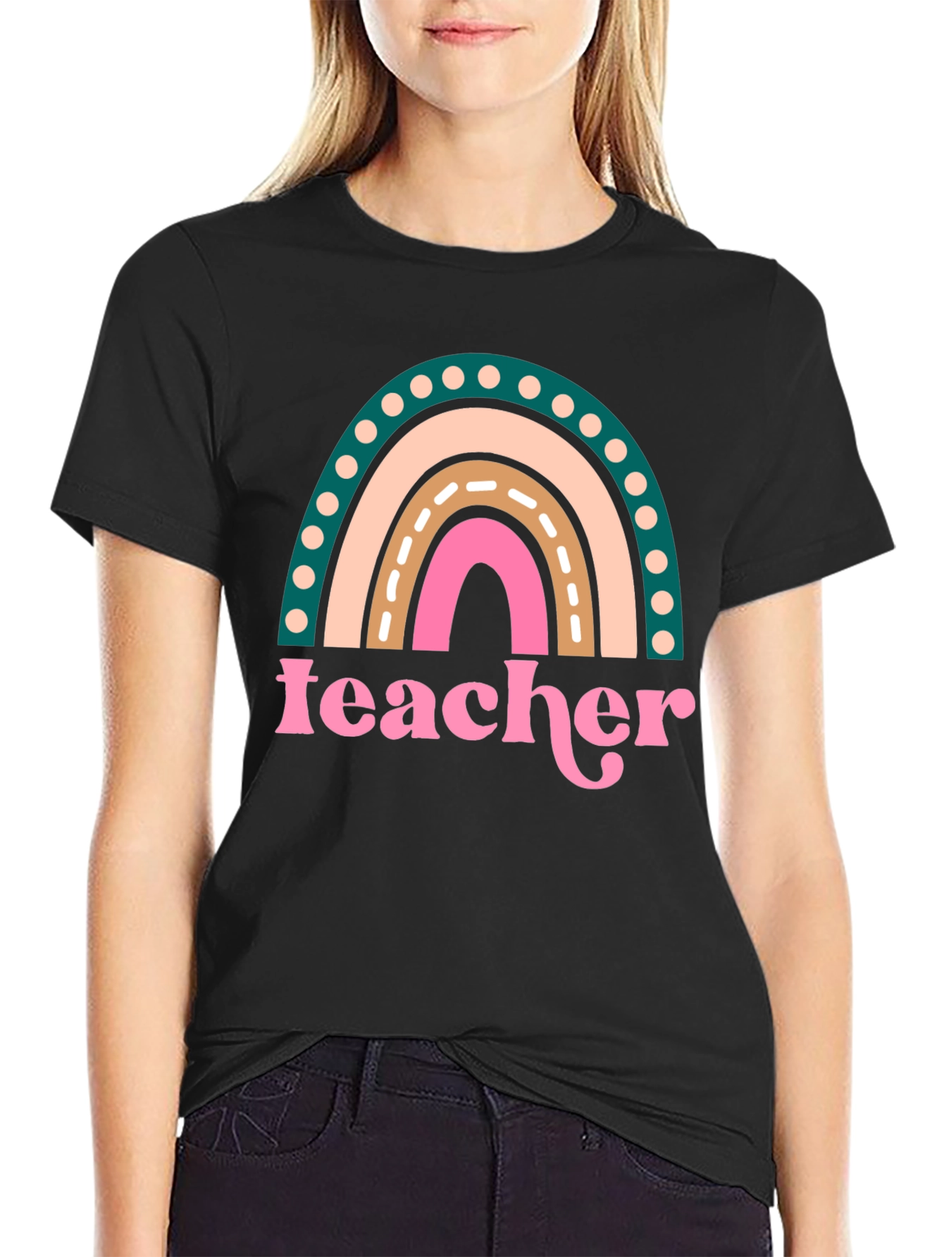 Teacher Rainbow T-Shirt - Cute Educator Tee