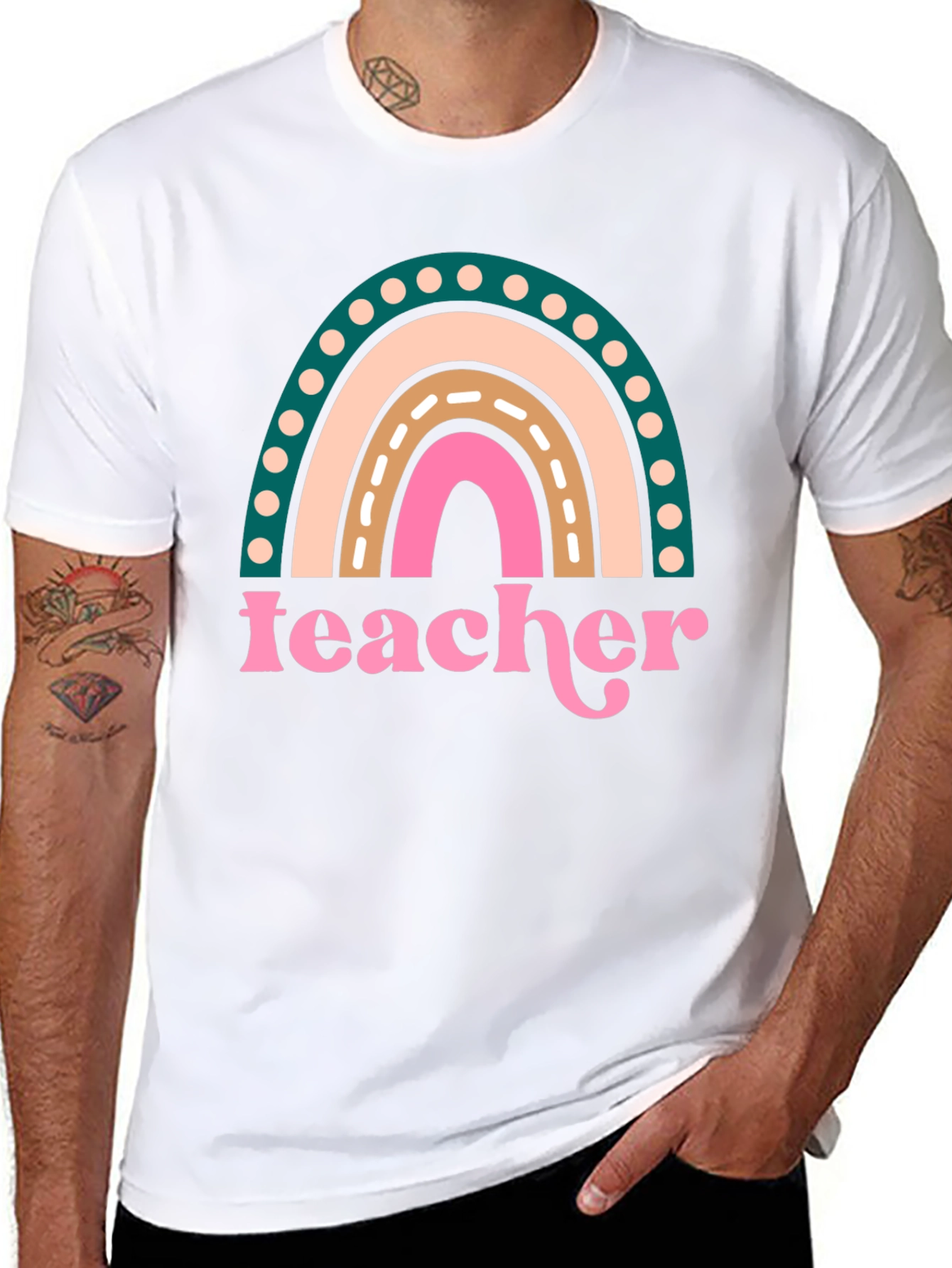Teacher Rainbow T-Shirt - Cute Educator Tee