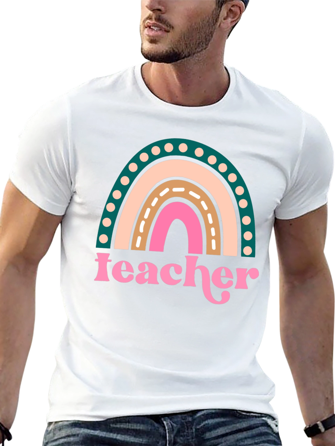 Teacher Rainbow T-Shirt - Cute Educator Tee