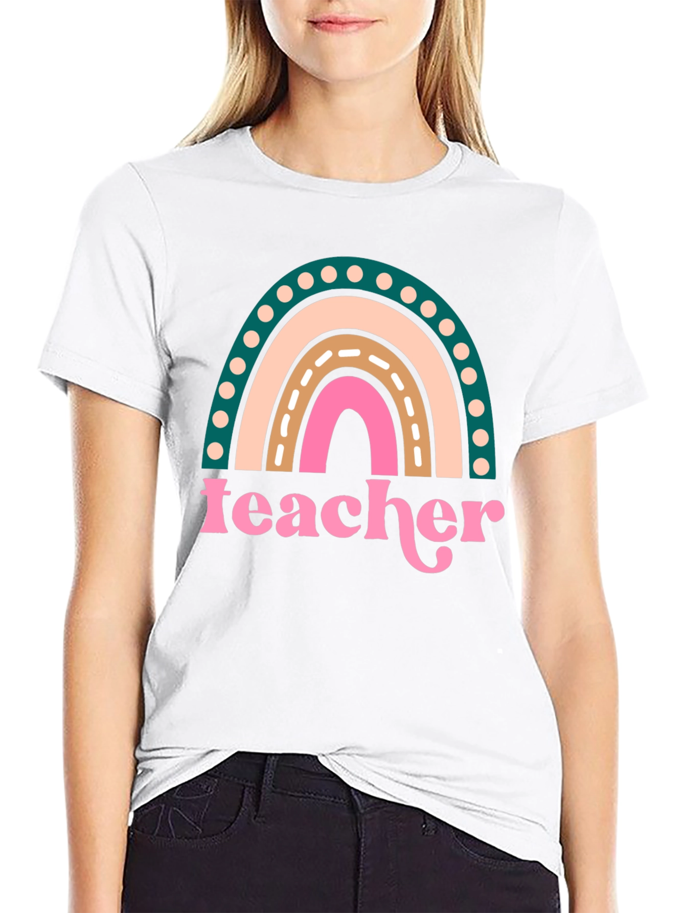 Teacher Rainbow T-Shirt - Cute Educator Tee