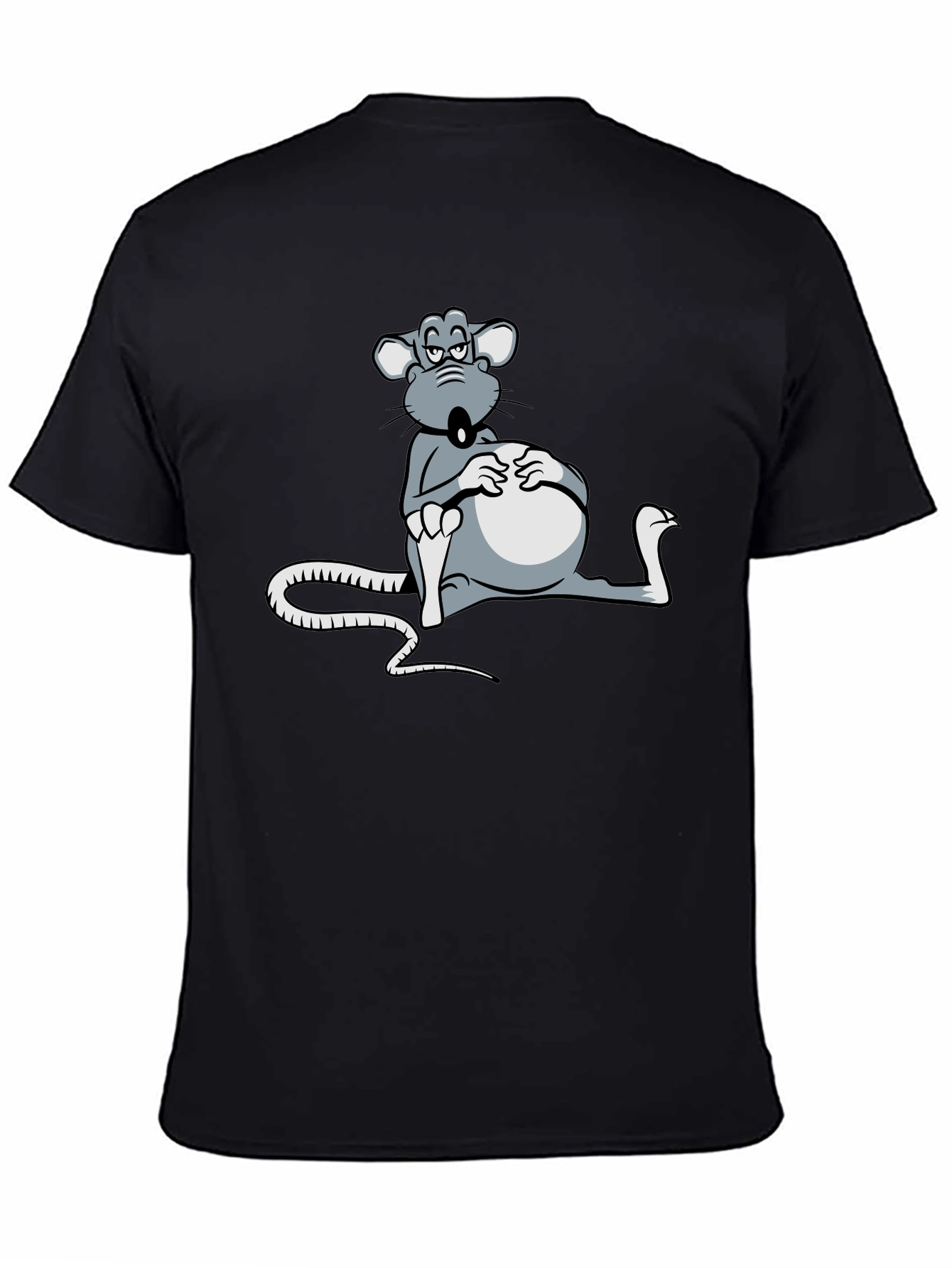 Funny Rat Cartoon Graphic Tee - Unisex Black T-Shirt