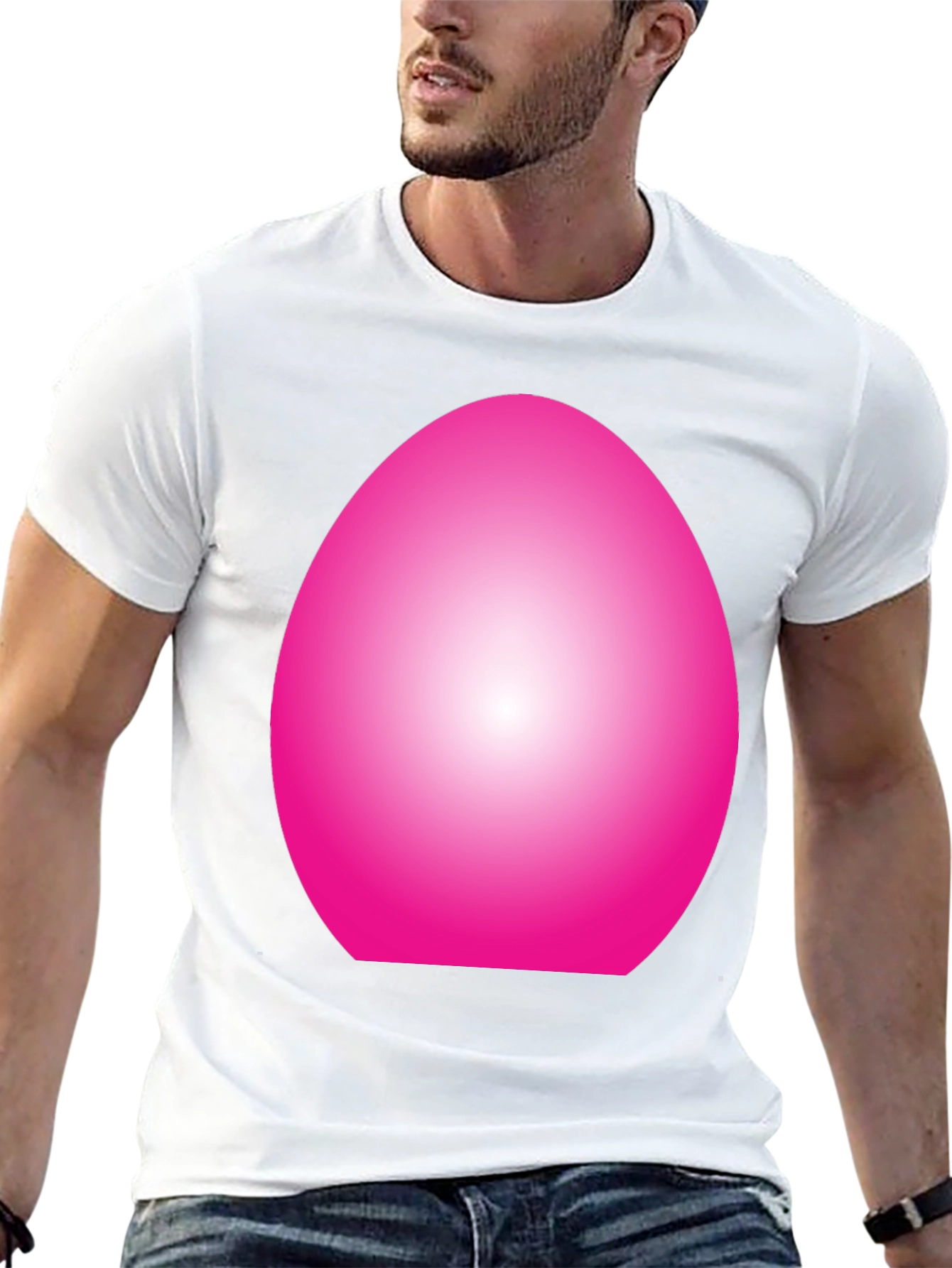 Abstract Pink Oval Graphic T-Shirt