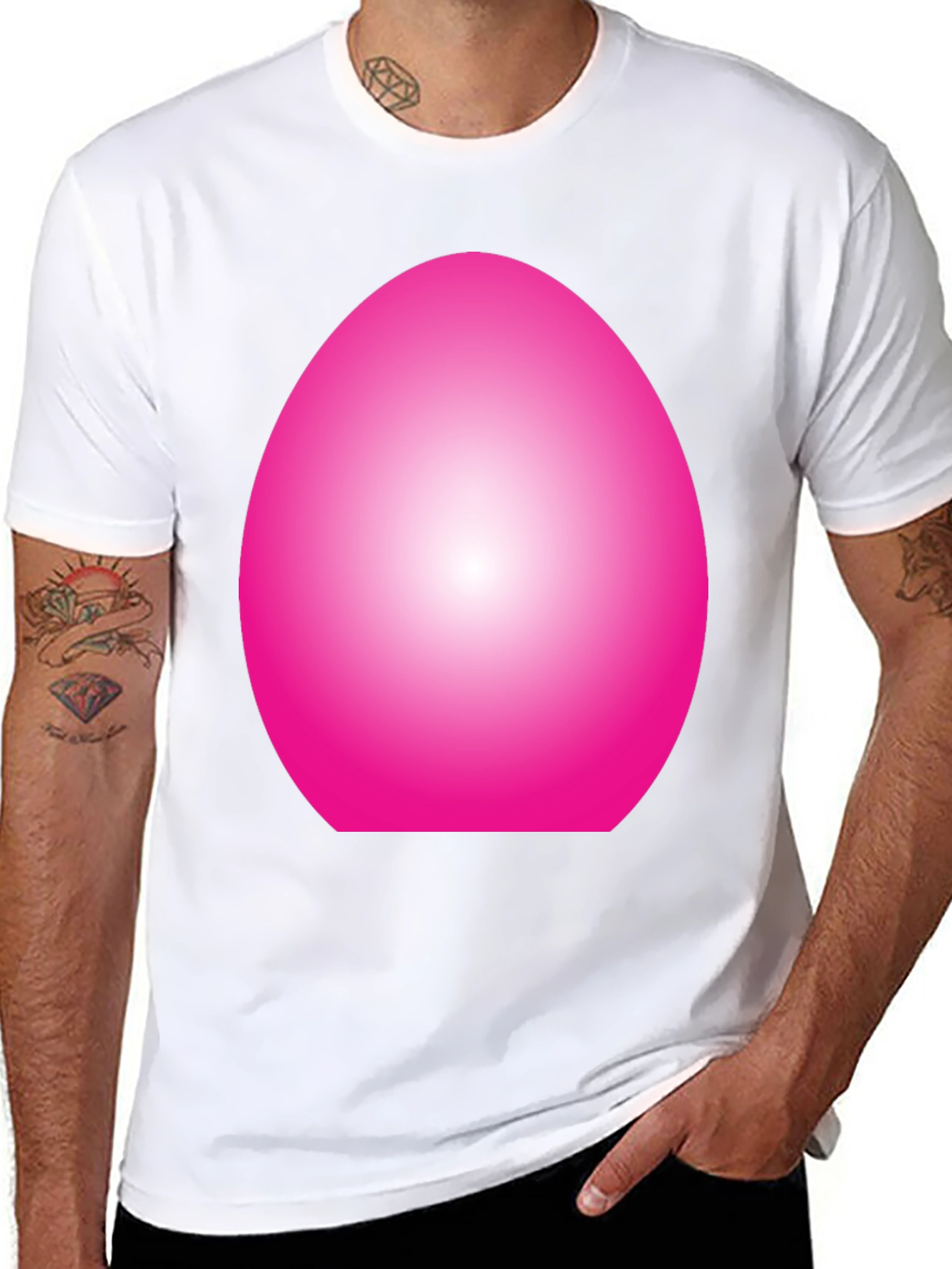 Abstract Pink Oval Graphic T-Shirt