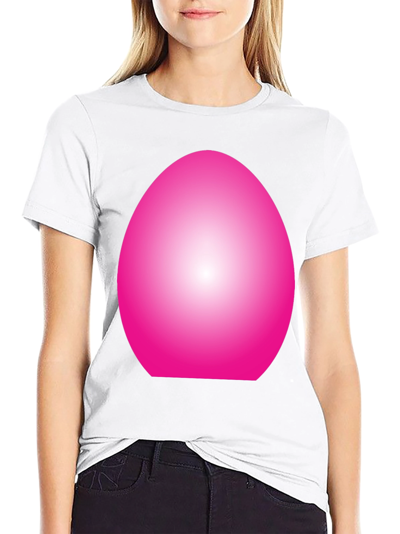 Abstract Pink Oval Graphic T-Shirt