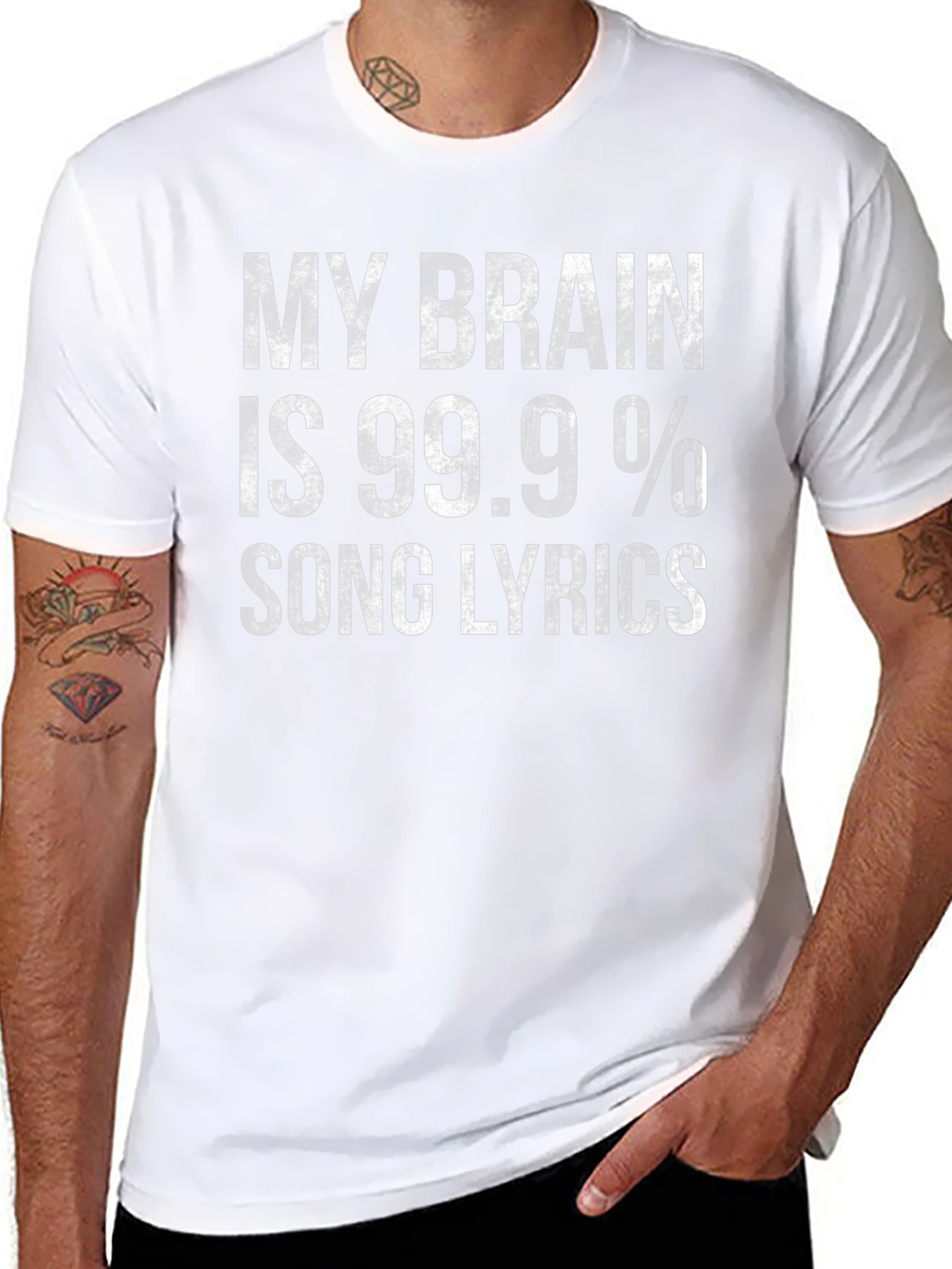 Funny Song Lyrics T-Shirt - My Brain is 99.9%