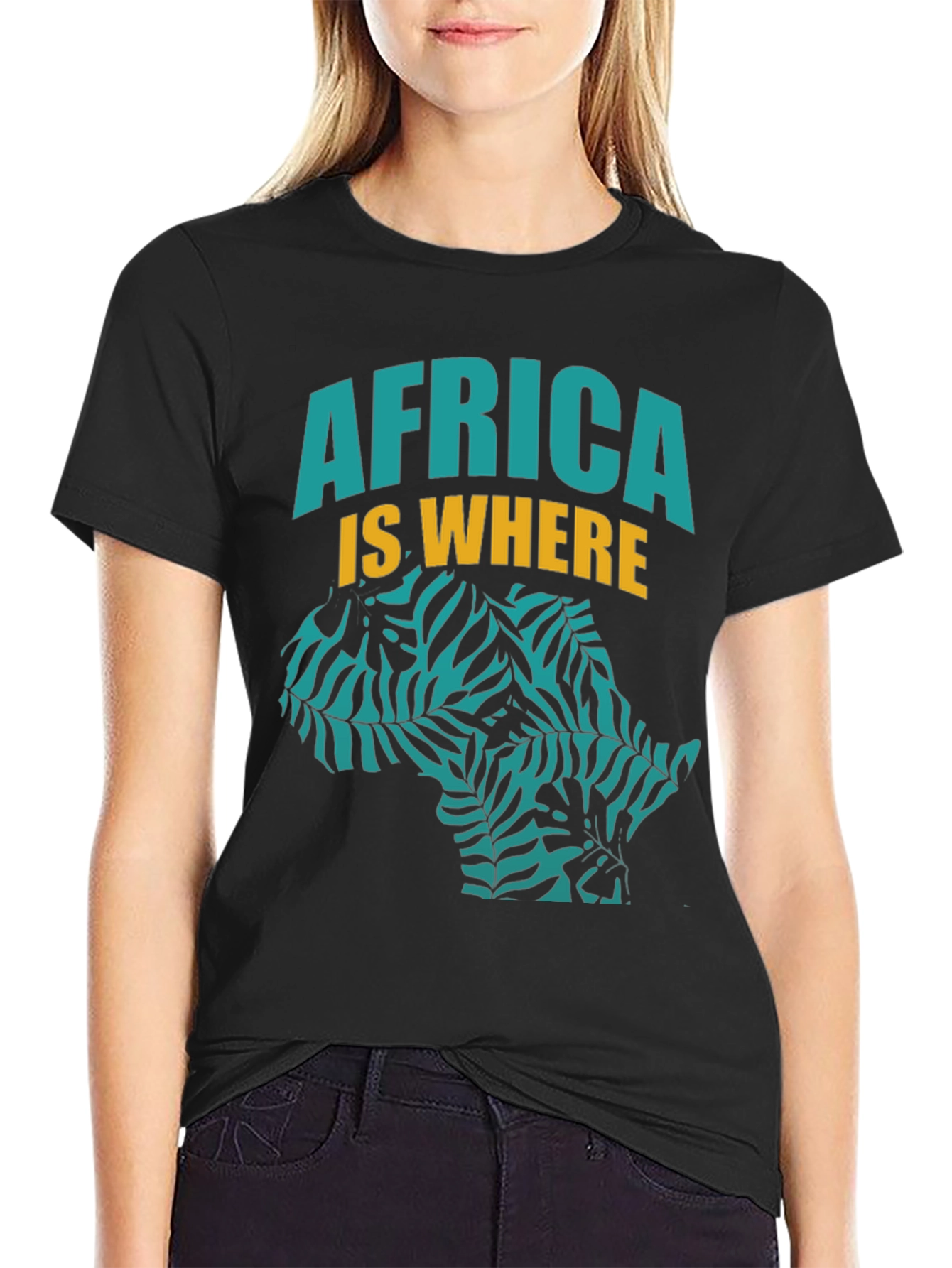 Africa Is Where Graphic Tee - Black