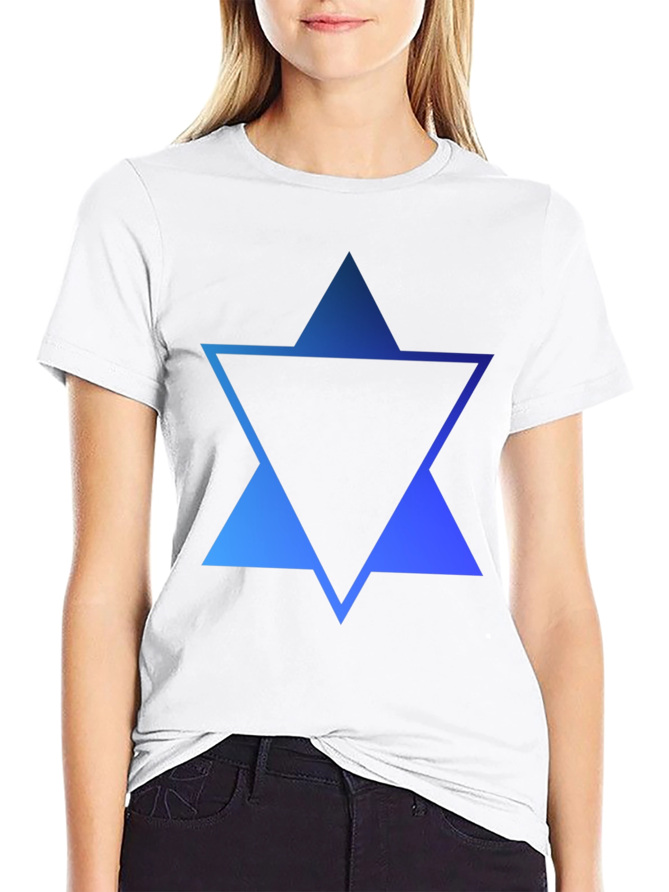 Geometric Star Graphic Tee - Modern Black T-Shirt