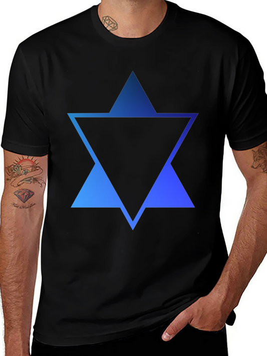 Geometric Star Graphic Tee - Modern Black T-Shirt
