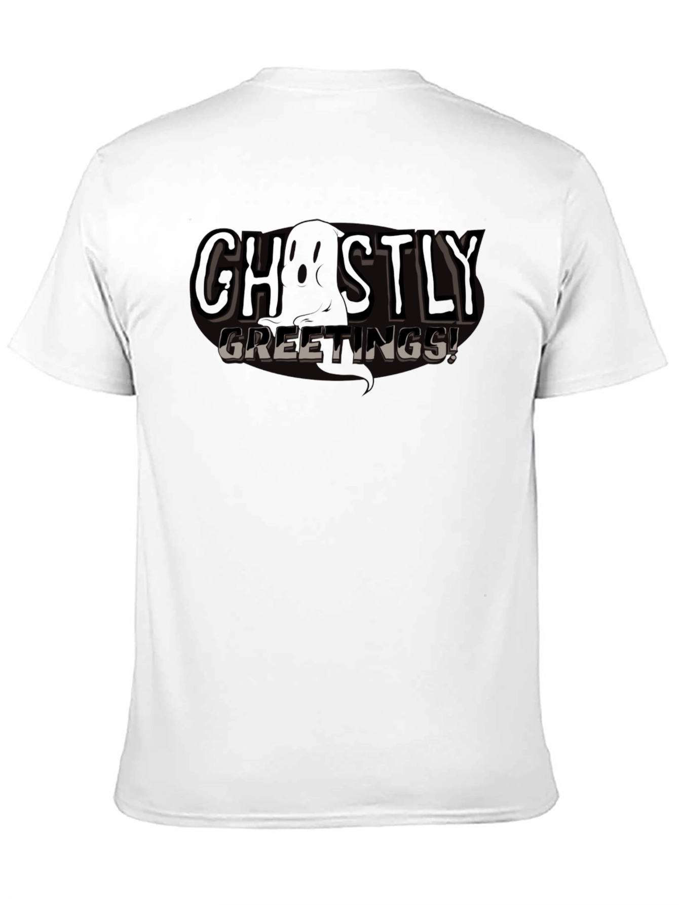 Ghostly Greetings Black Graphic T-Shirt