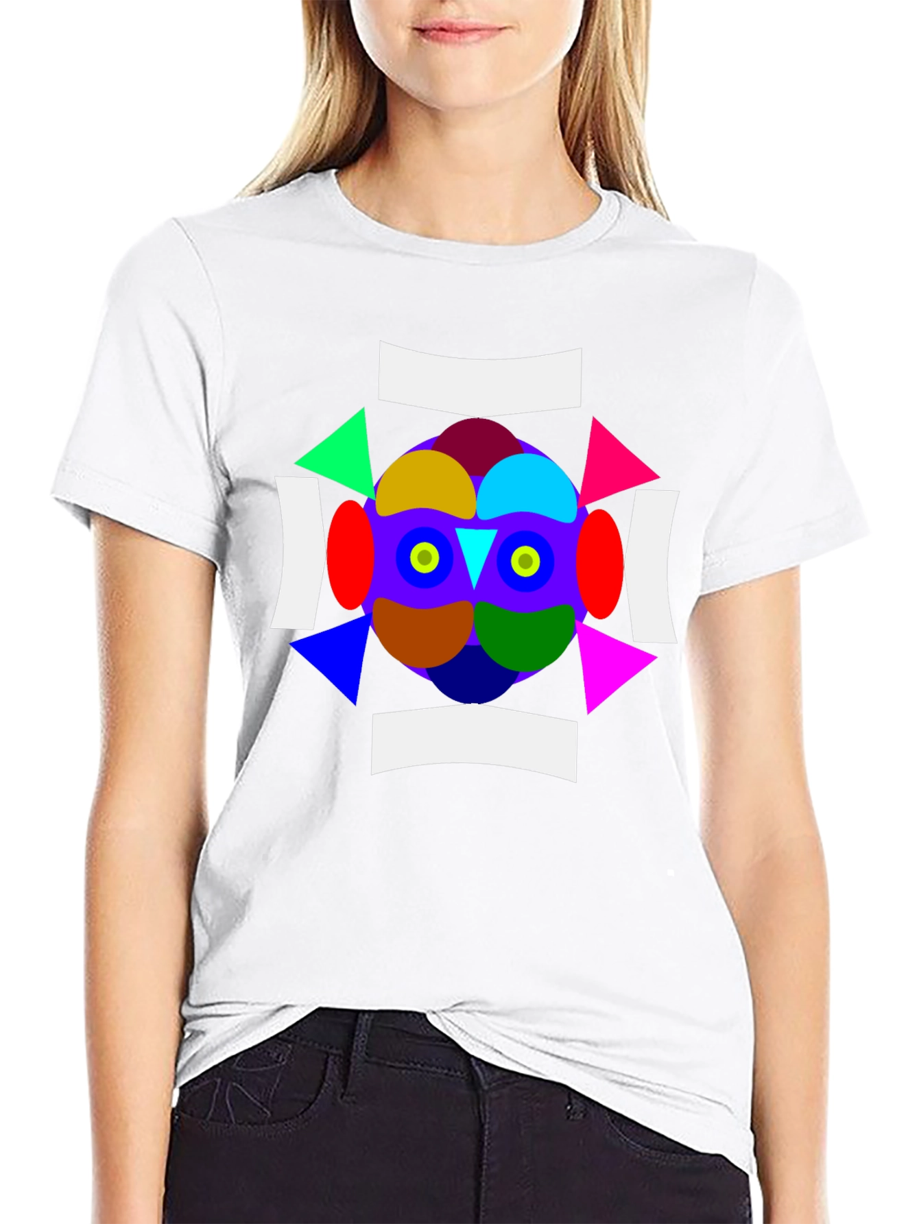 Abstract Geometric Graphic Print Crew Neck T-Shirt