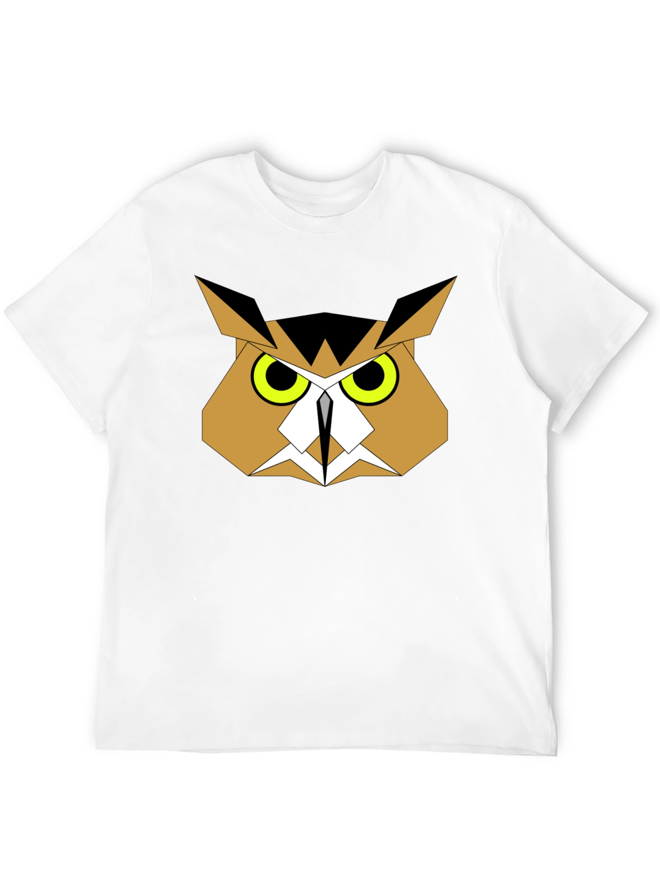 Geometric Owl Graphic Tee - Black Cotton